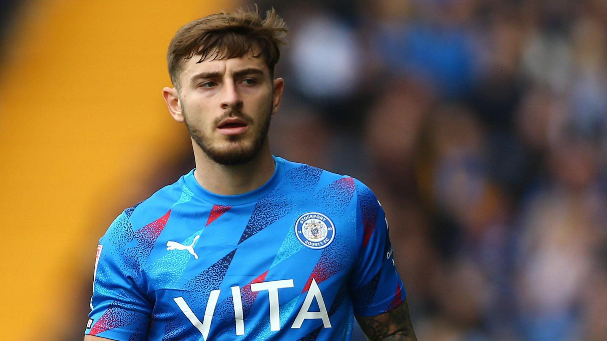 Ryan Rydel in action for Stockport County