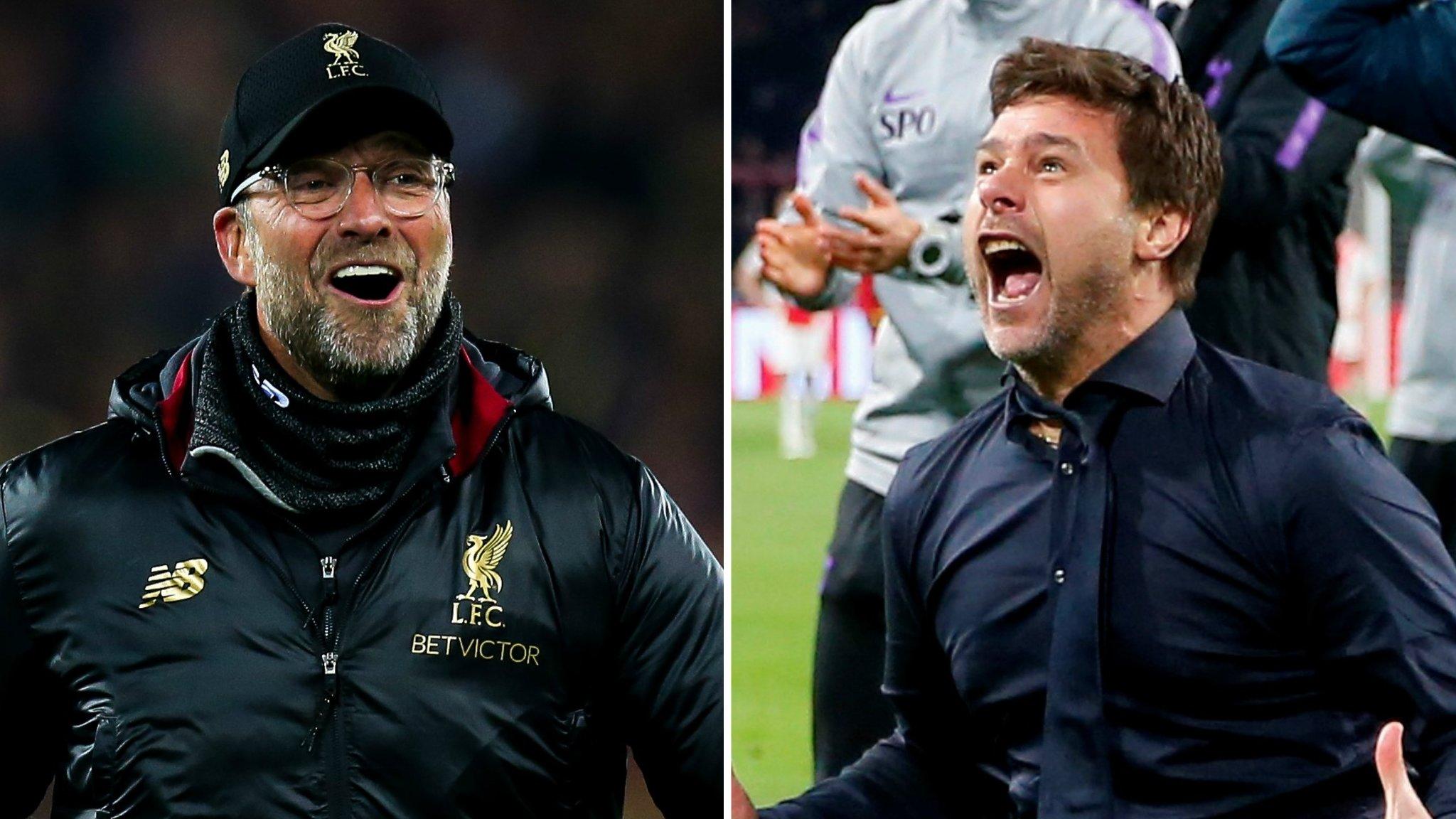 Liverpool manager Jurgen Klopp (left) and Tottenham manager Mauricio Pochettino