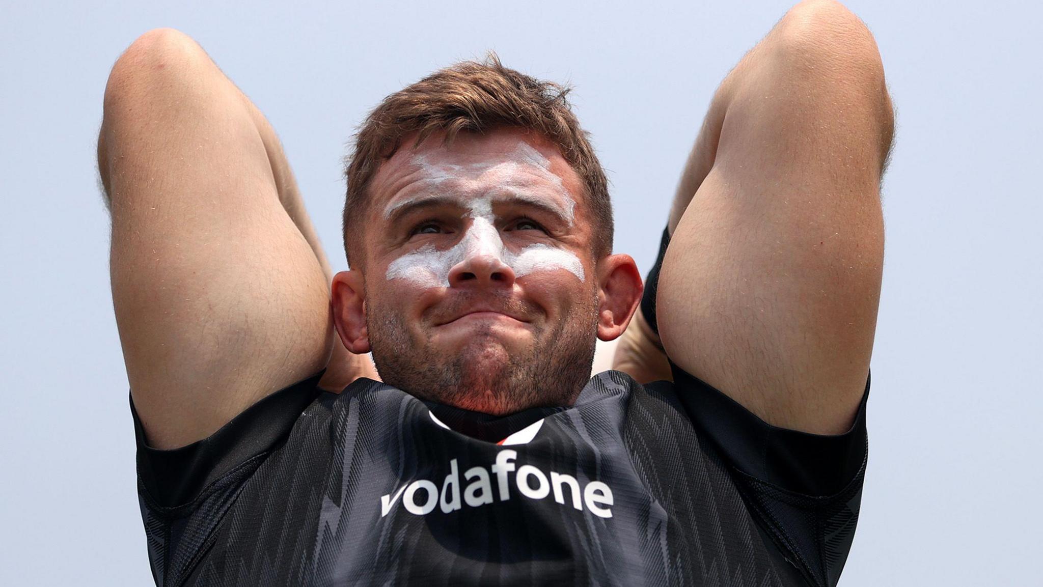 Wales hooker Elliot Dee in the heat