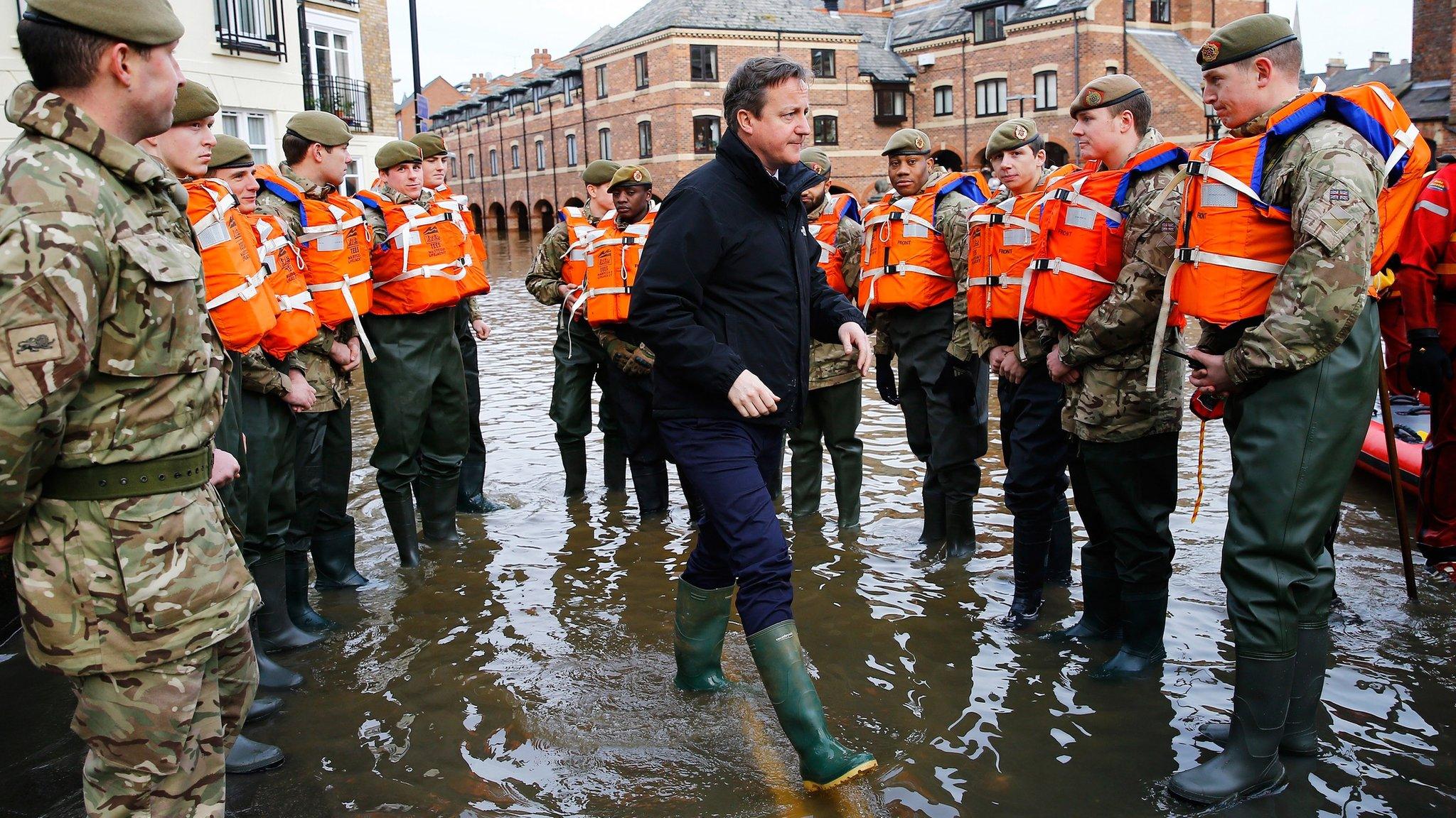 David Cameron visiting flooded areas