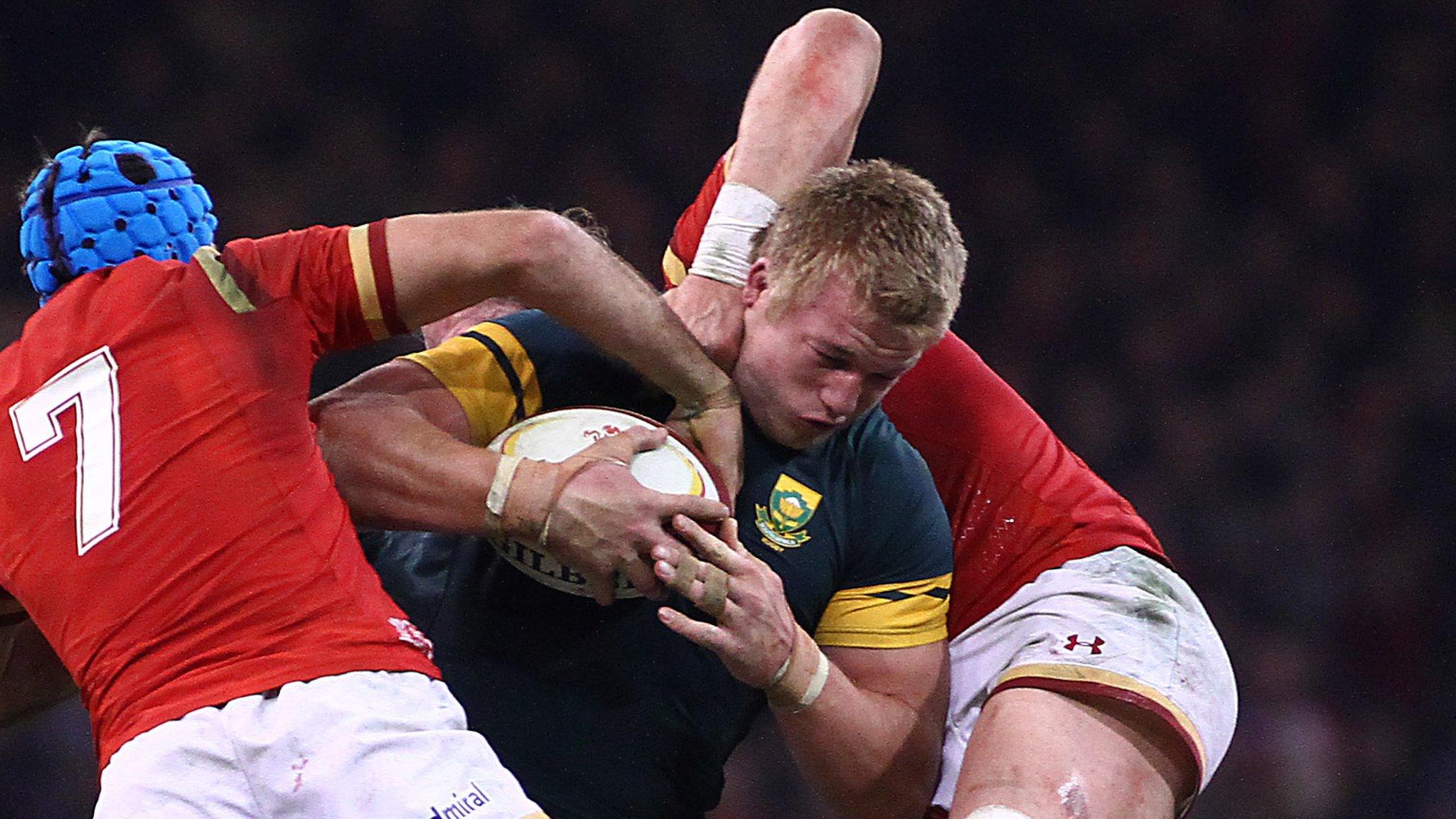 South Africa captain Pieter-Steph du Toit in action against Wales