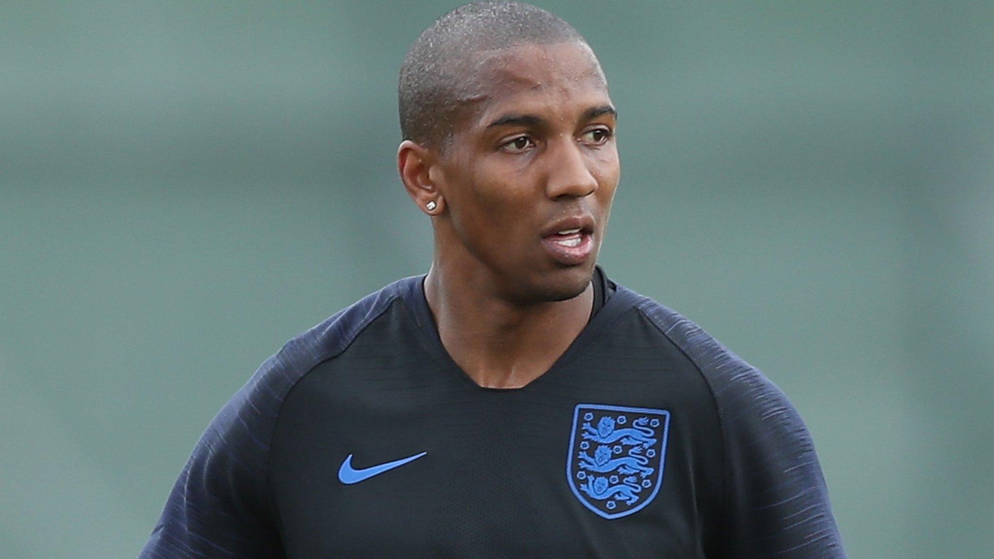 Ashley Young during England's training session