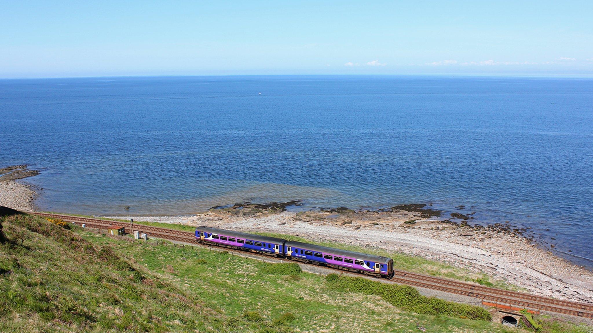 Cumbria coastal rail line near Harrington