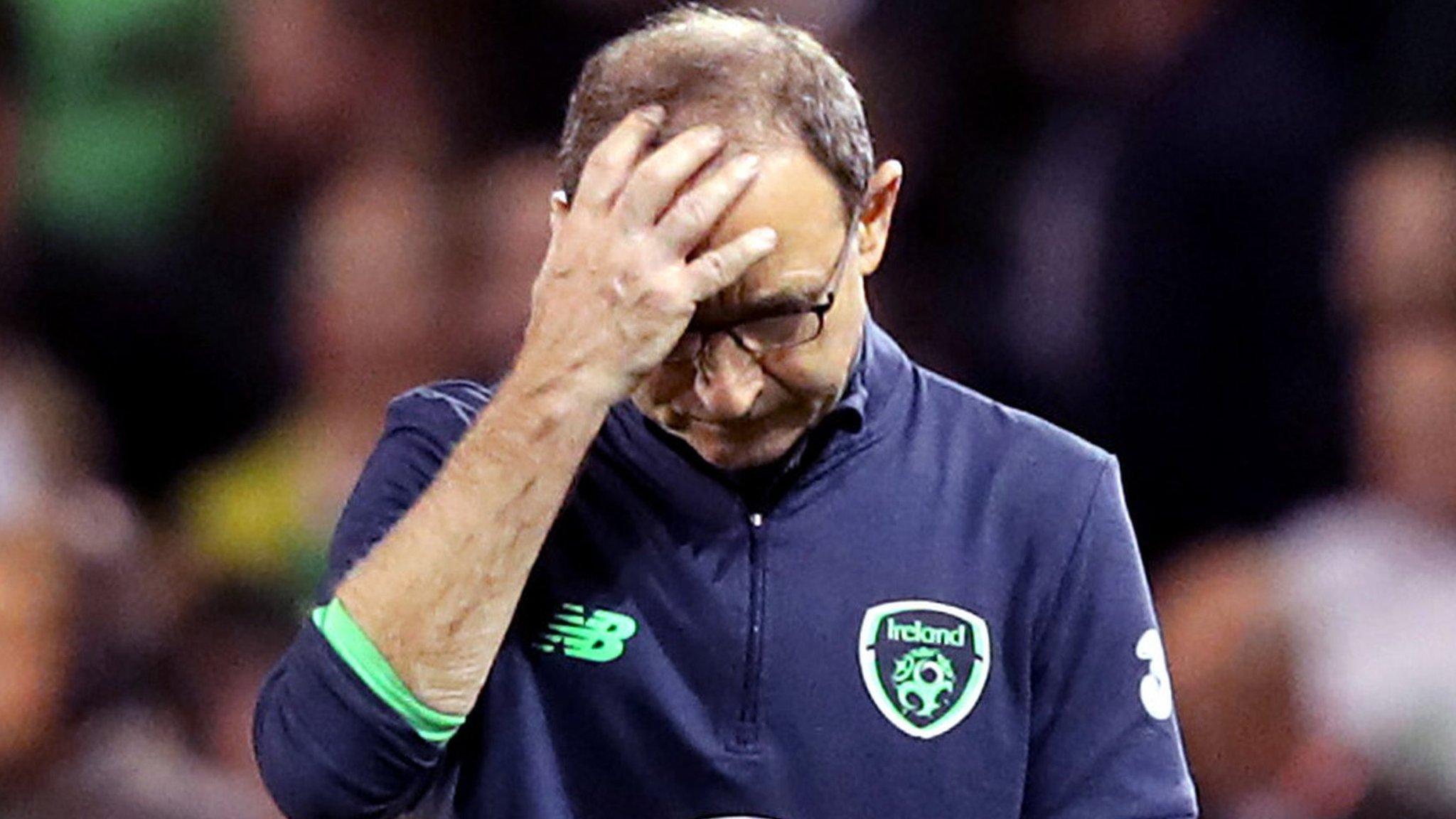 Martin O'Neill shows his disappointment at the final whistle