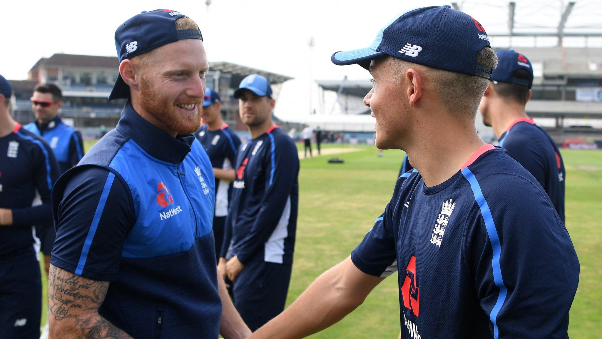 Ben Stokes congratulates Sam Curran