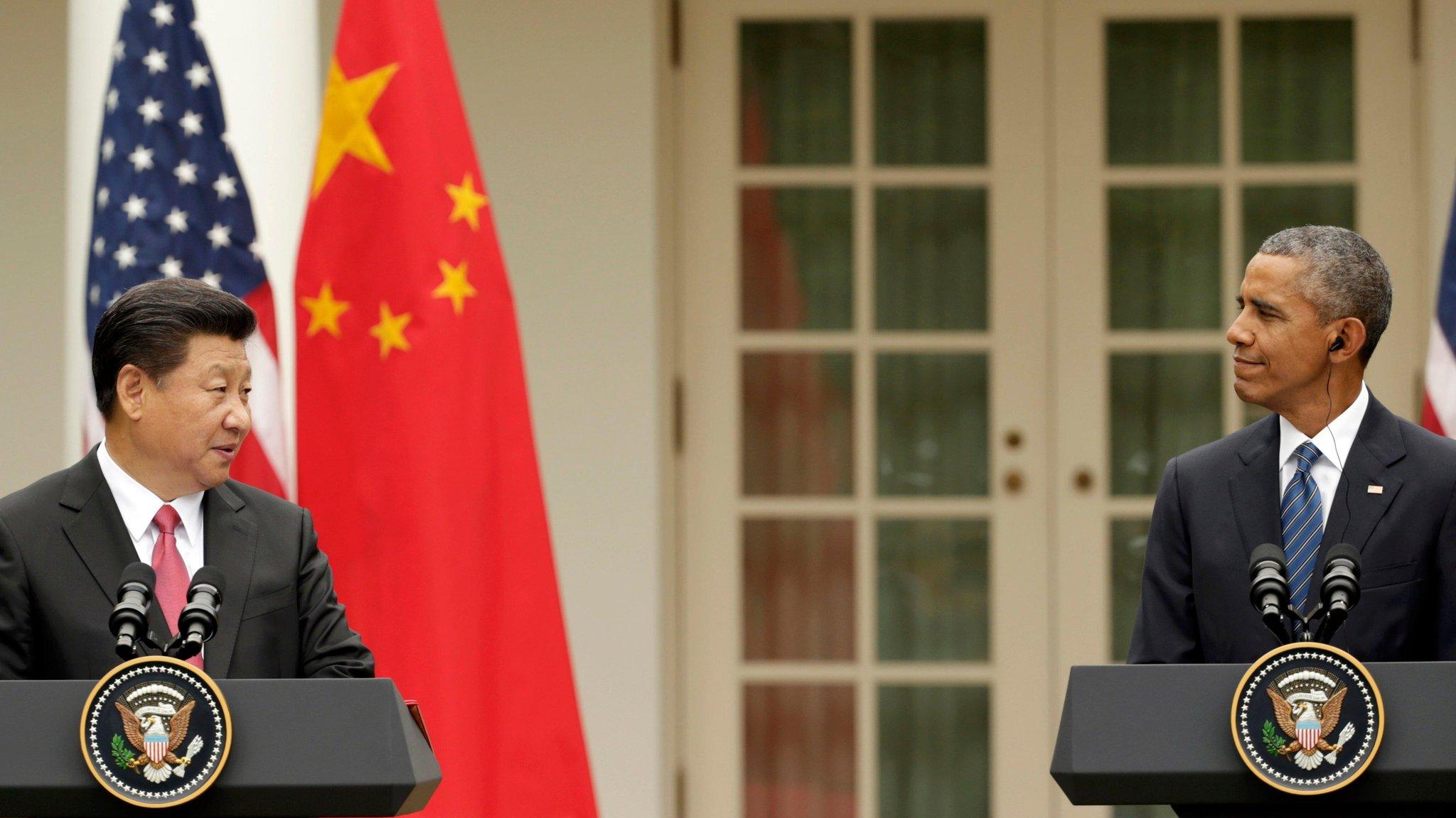 Chinese President Xi Jinping and US President Barack Obama, Washington (25 September)