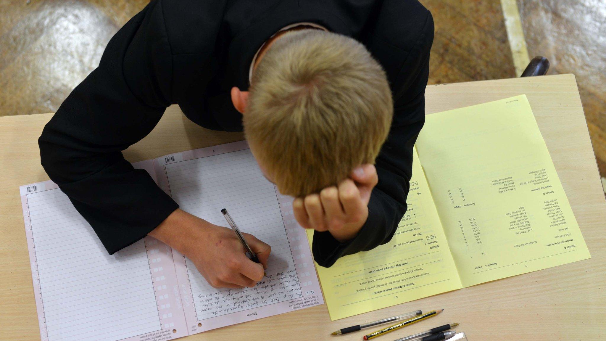 Boy sitting an exam