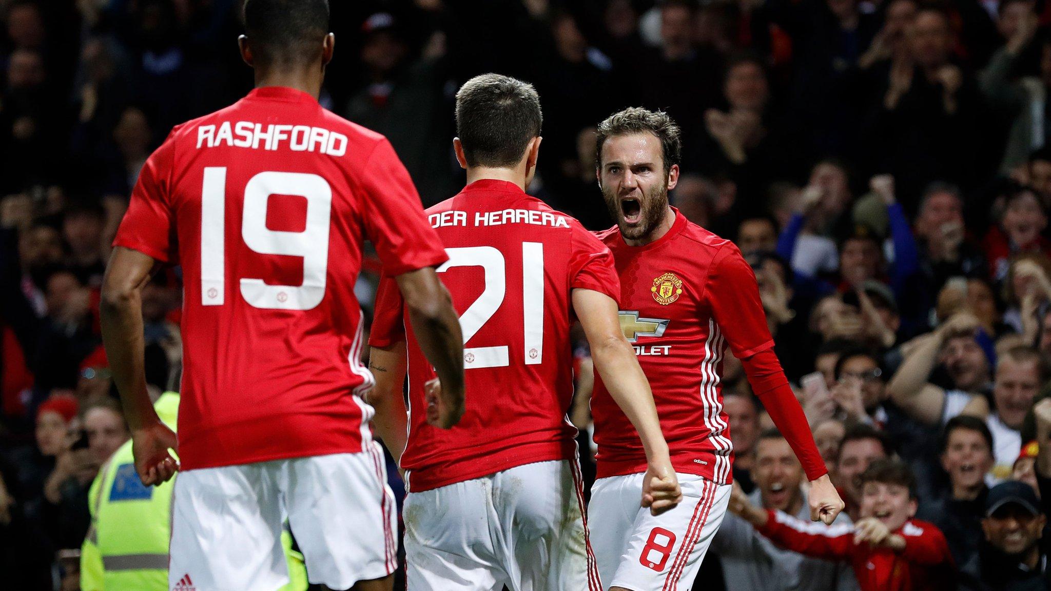 Juan Mata celebrates