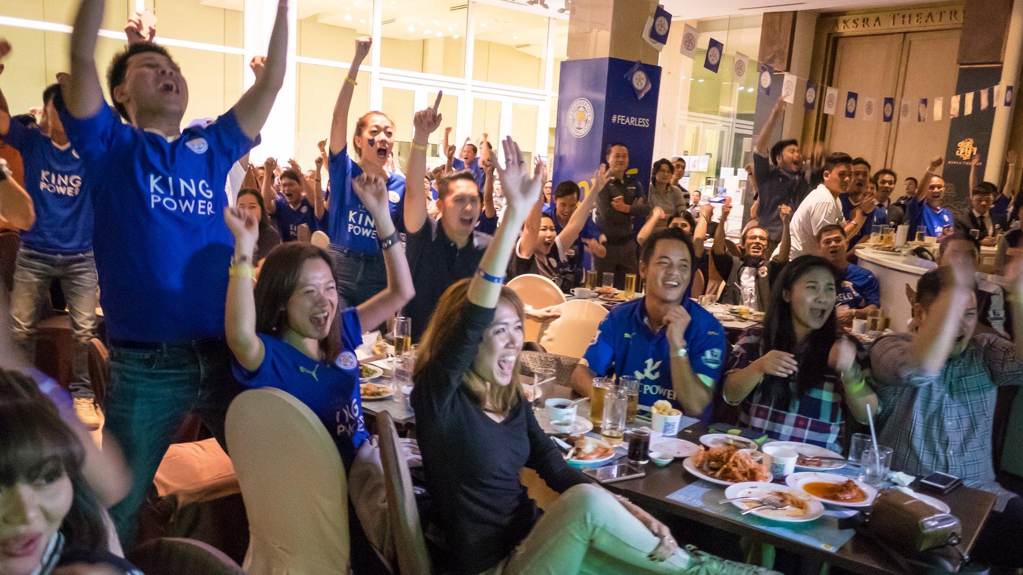 Leicester fans at King Power HQ