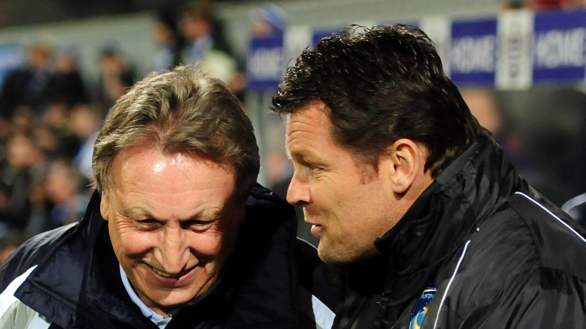 Blues boss Steve Cotterill last came up against Cardiff manager Neil Warnock (left) when they were at Portsmouth and QPR respectively seven seasons ago