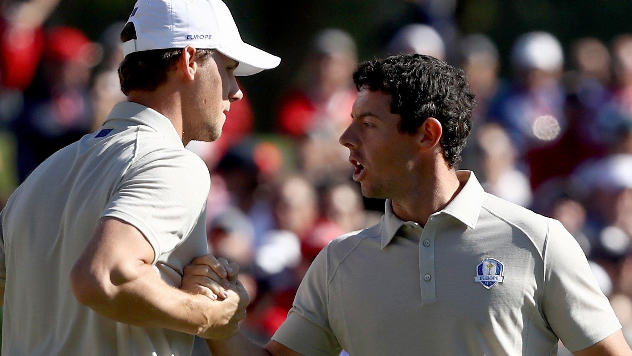 Thomas Pieters and Rory McIlroy are out in the first three singles matches for Europe