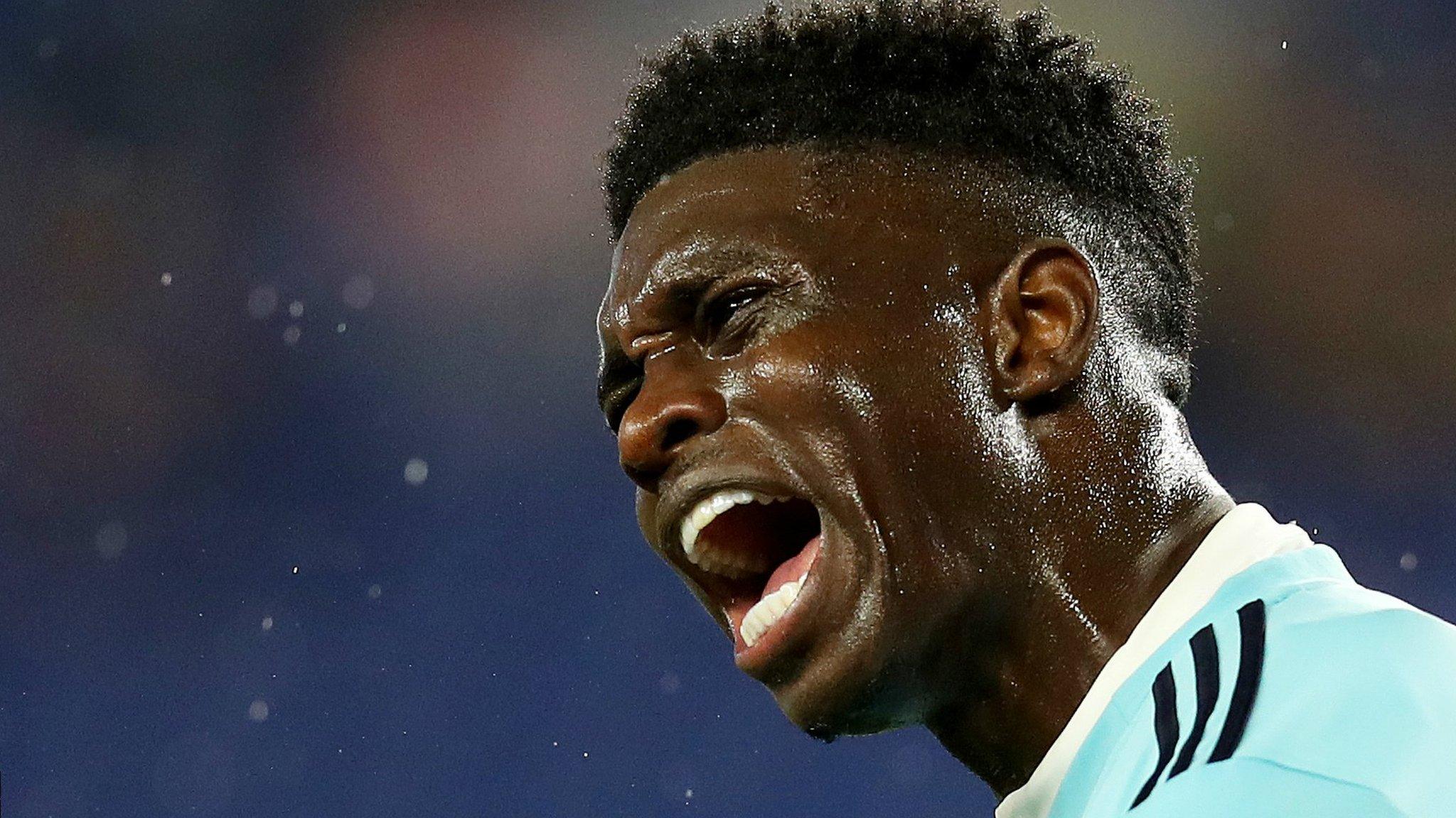 FOXBOROUGH, MASSACHUSETTS - APRIL 20: Jalil Anibaba #3 of New England Revolution reacts to a foul called against him during the first half of the game against the New York Red Bulls at Gillette Stadium on April 20, 2019 in Foxborough, Massachusetts. (Photo by Maddie Meyer/Getty Images)