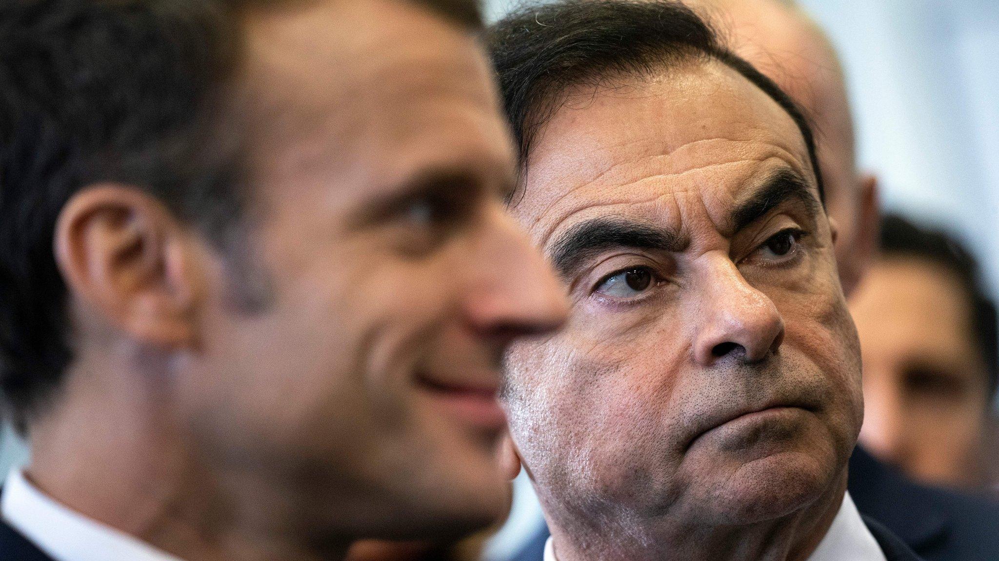 Emmanuel Macron and Carlos Ghosn