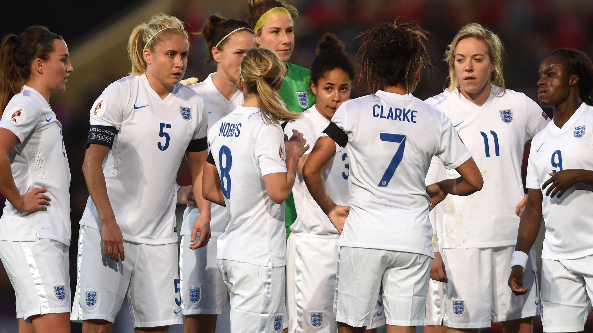 England team in a huddle