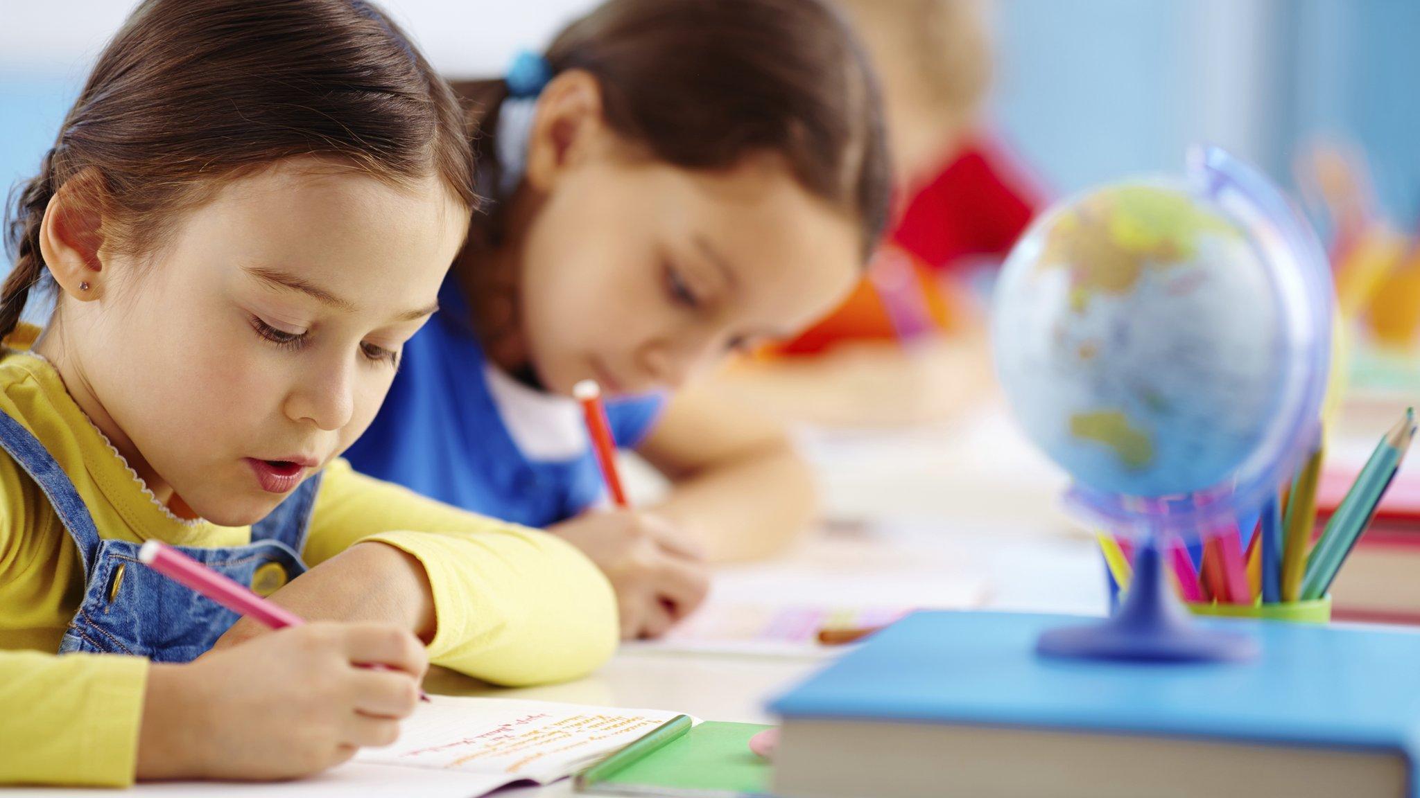 Children sitting tests