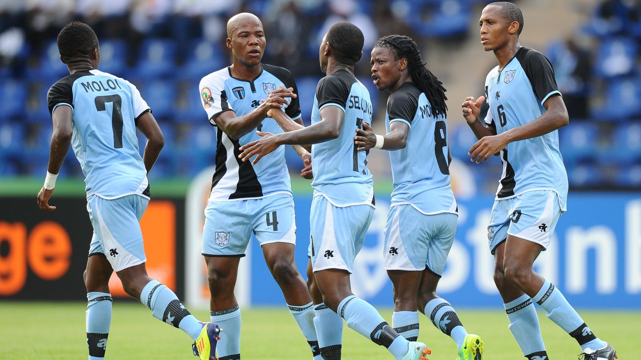 Botswana players celebrate a goal at the 2012 Africa Cup of Nations