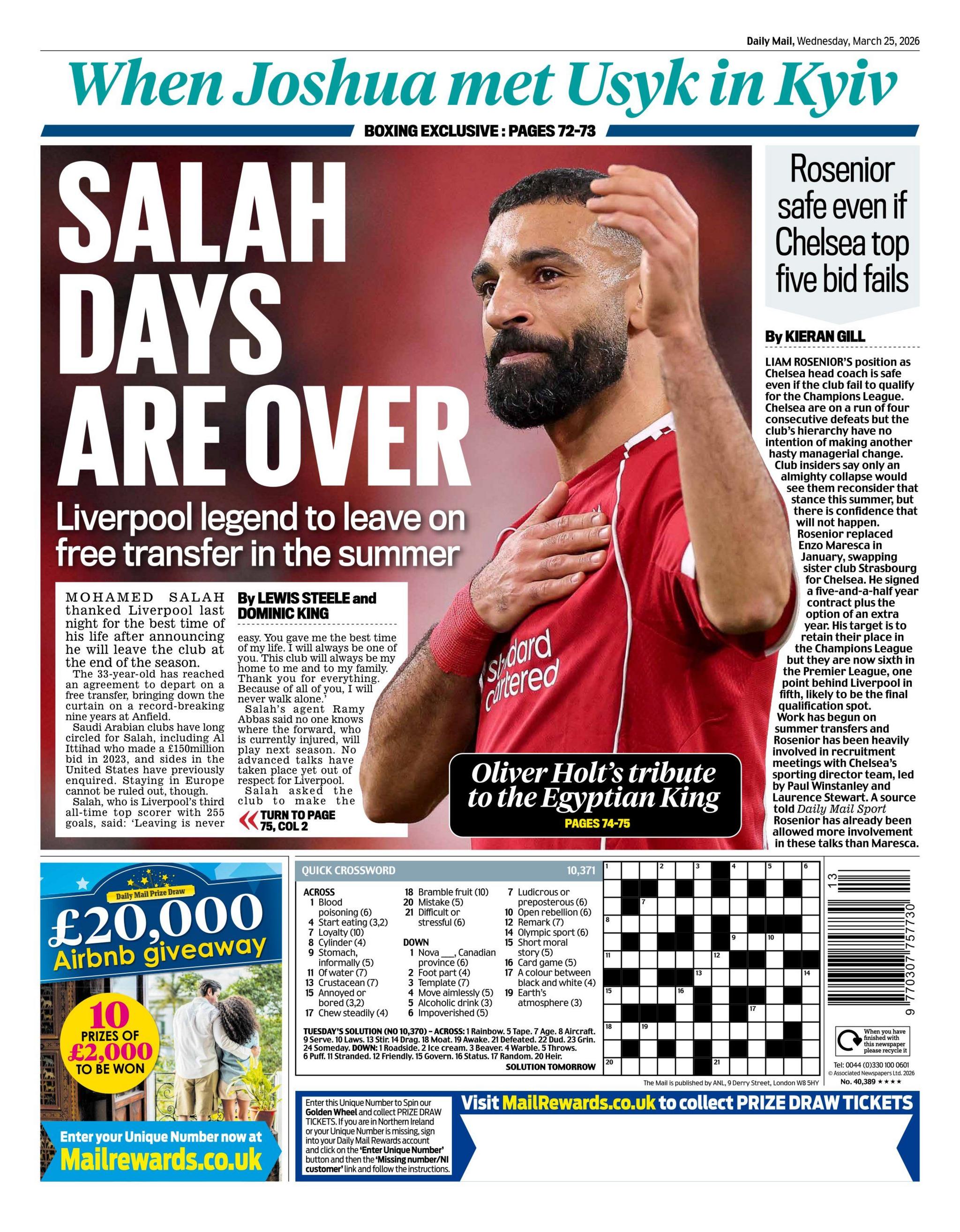 The Mail back page