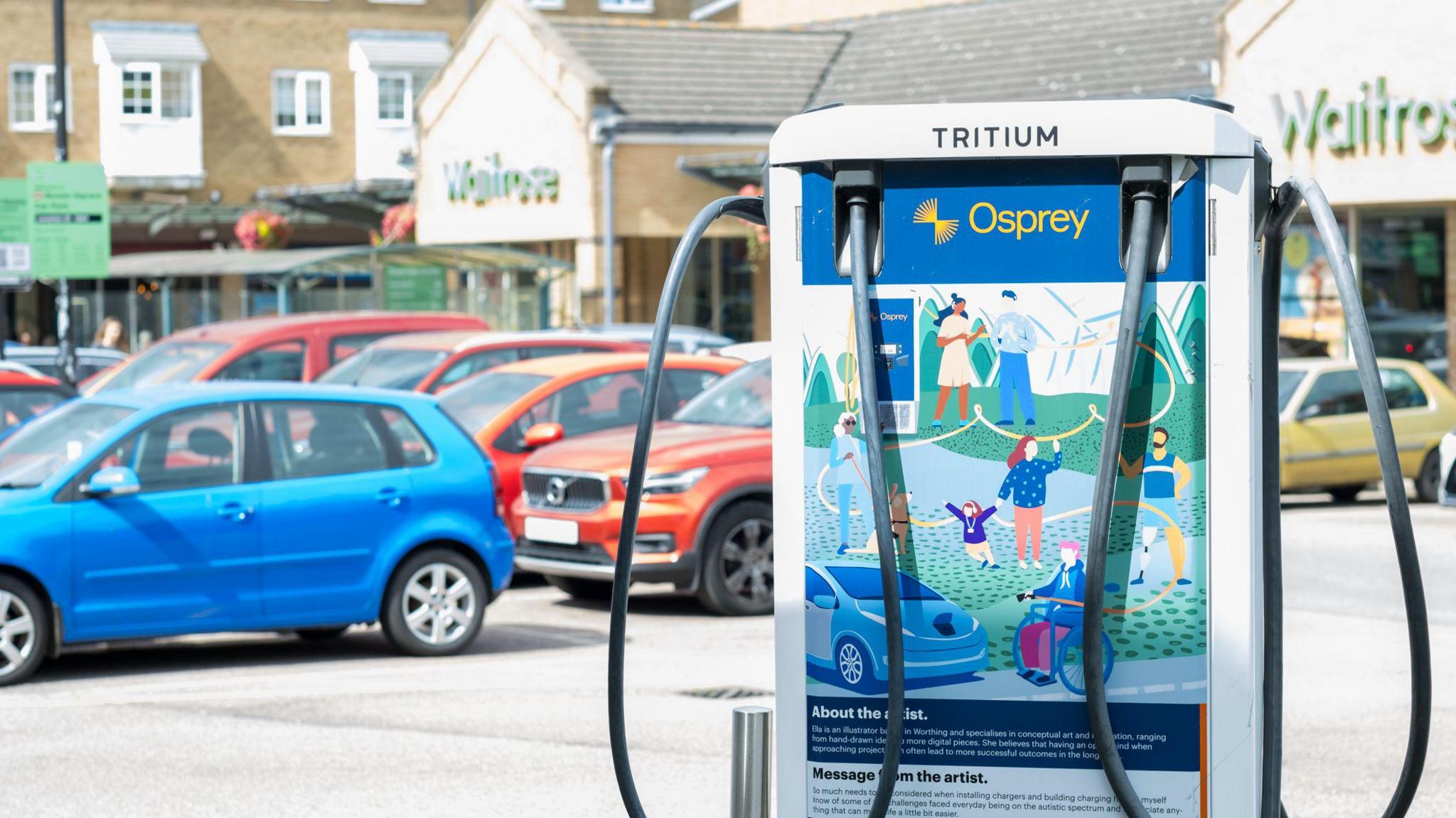 EV charger in a car park