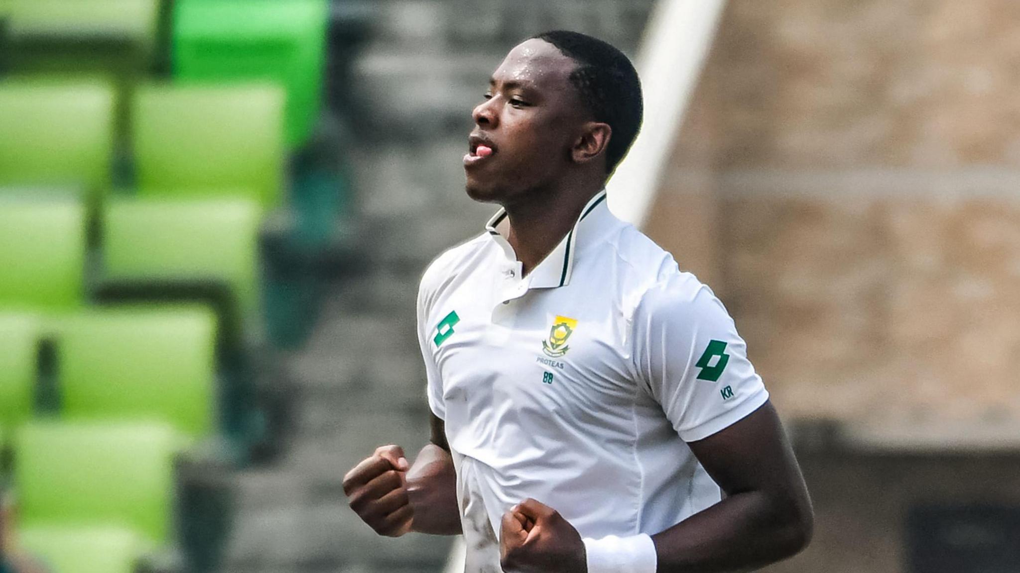 Kagiso Rabada celebrates a wicket