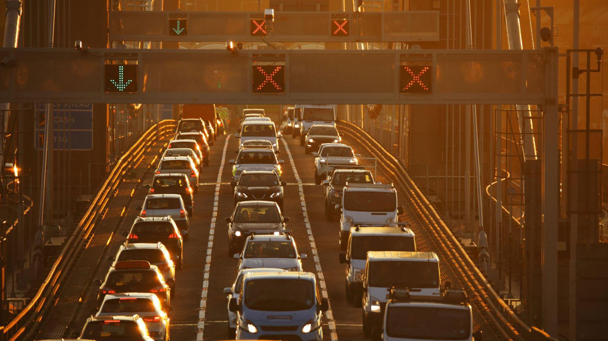 lines of traffic on a motorway