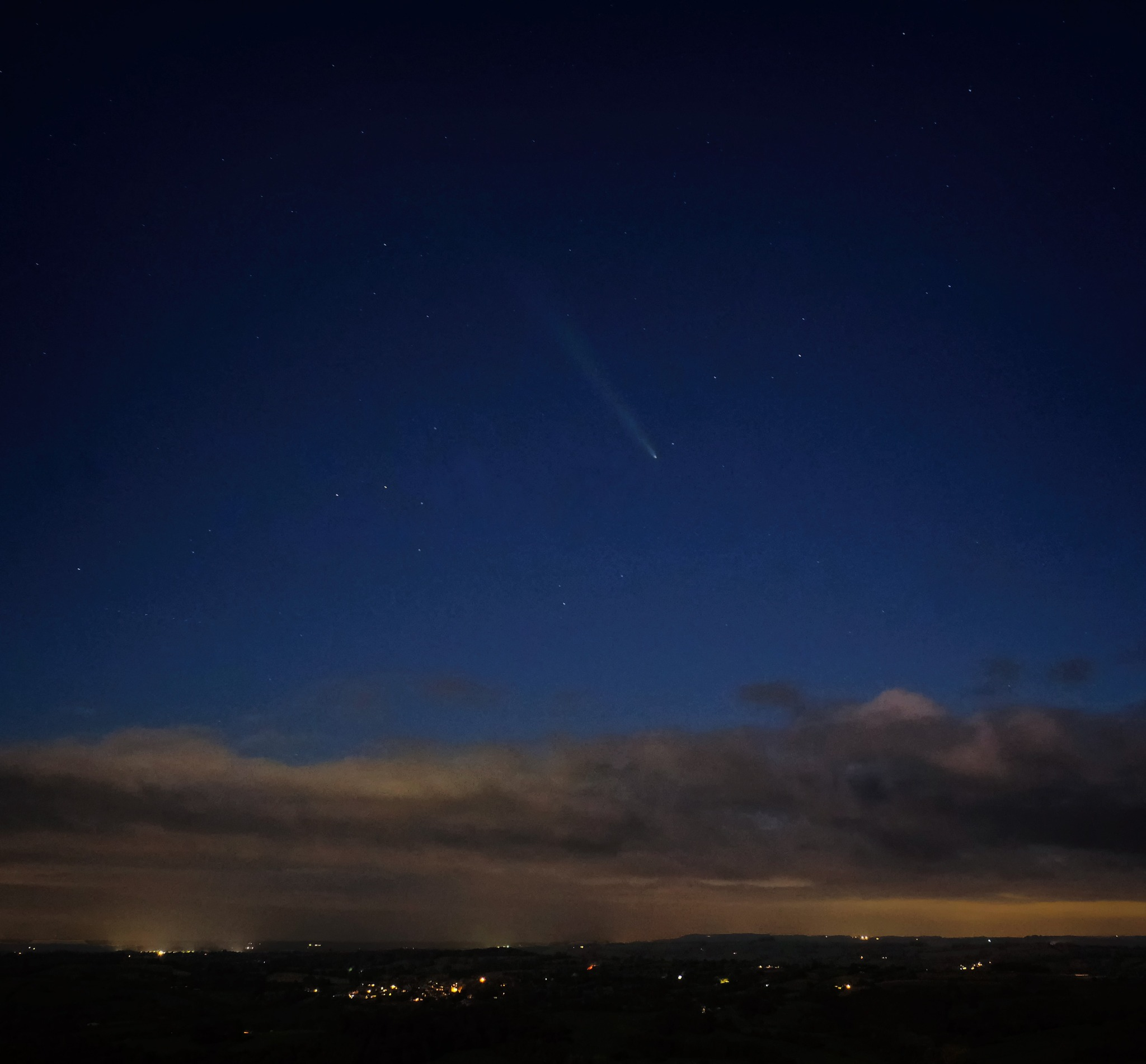 Comet over Derby during the night