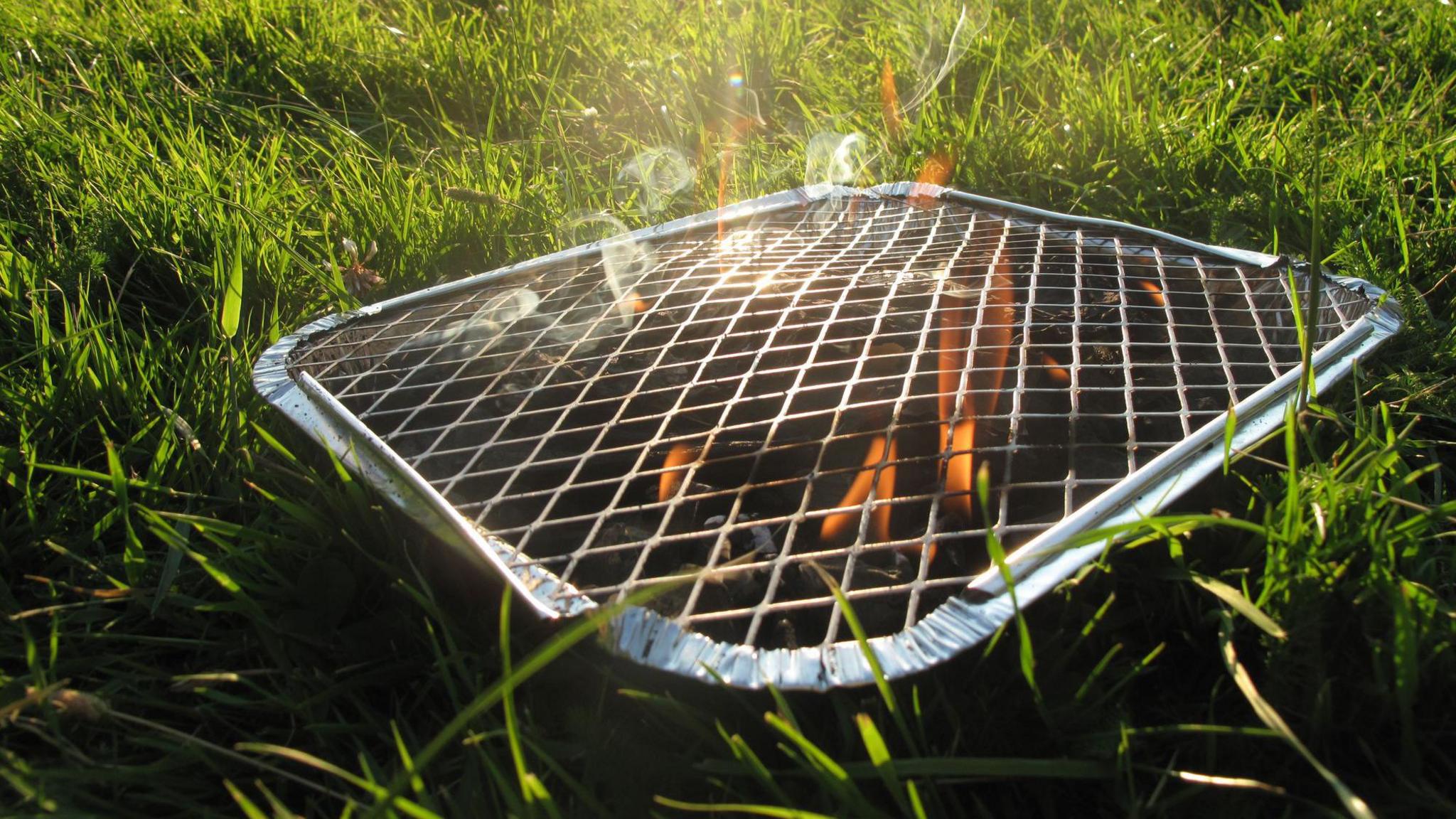 A disposable barbecue 