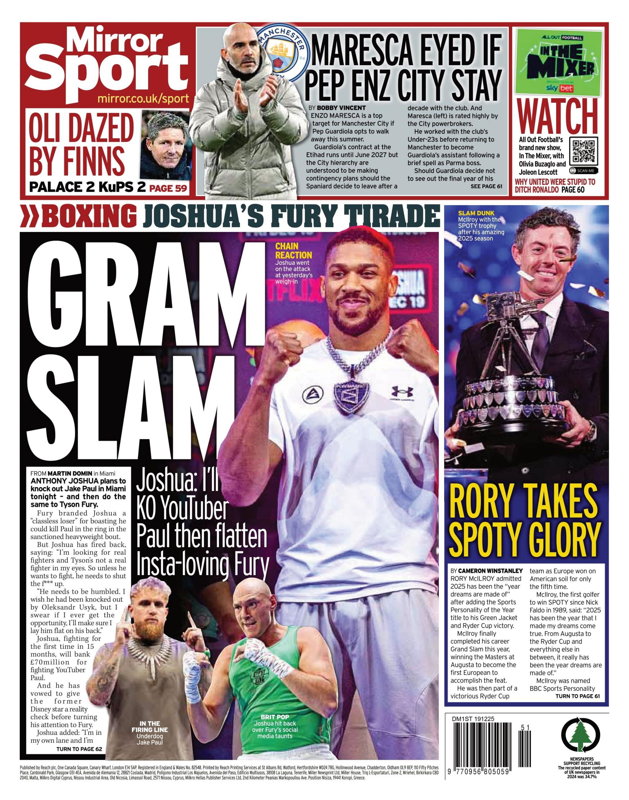 Mirror sports section