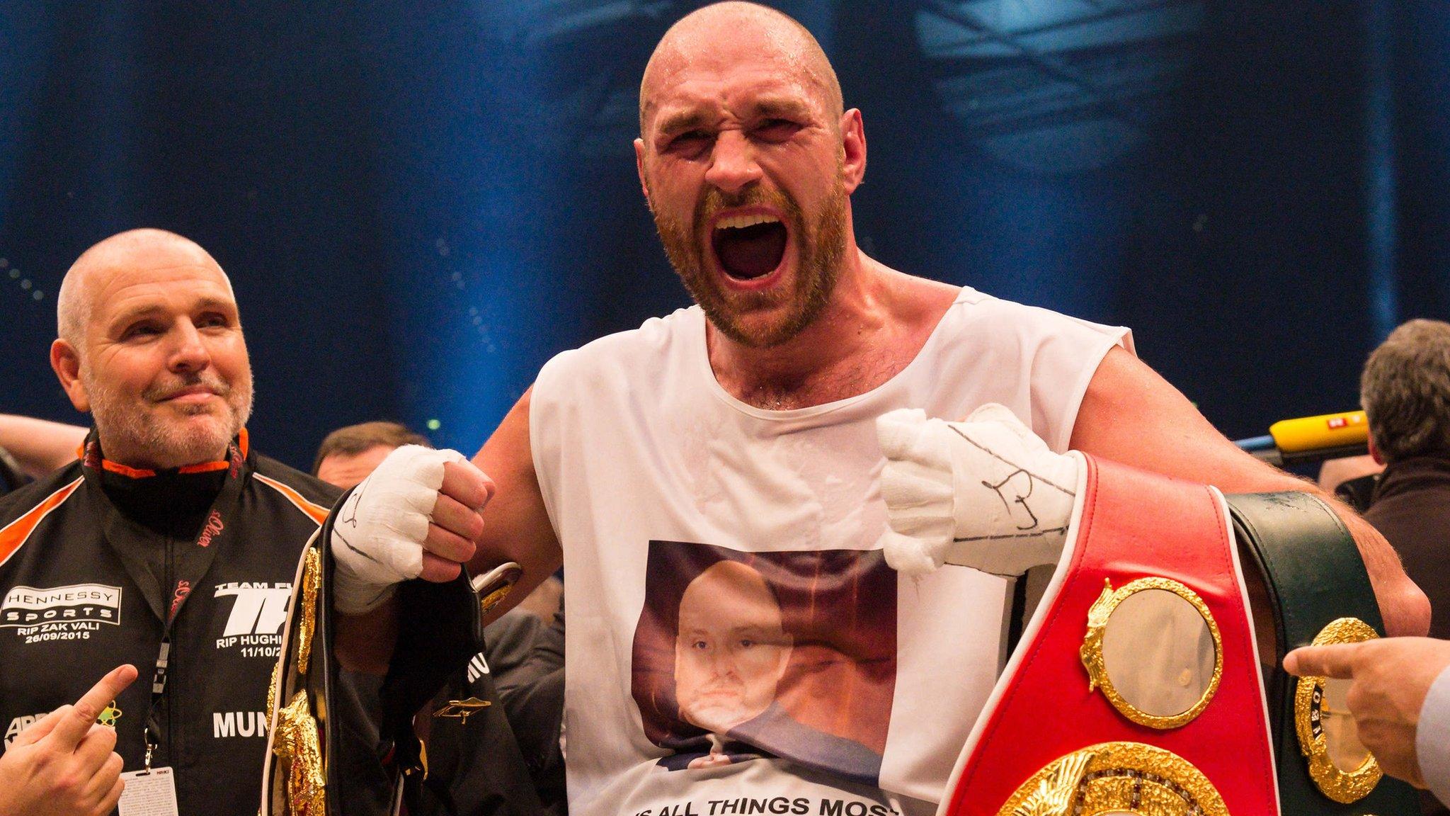 Tyson Fury after his victory over Wladimir Klitschko in Germany