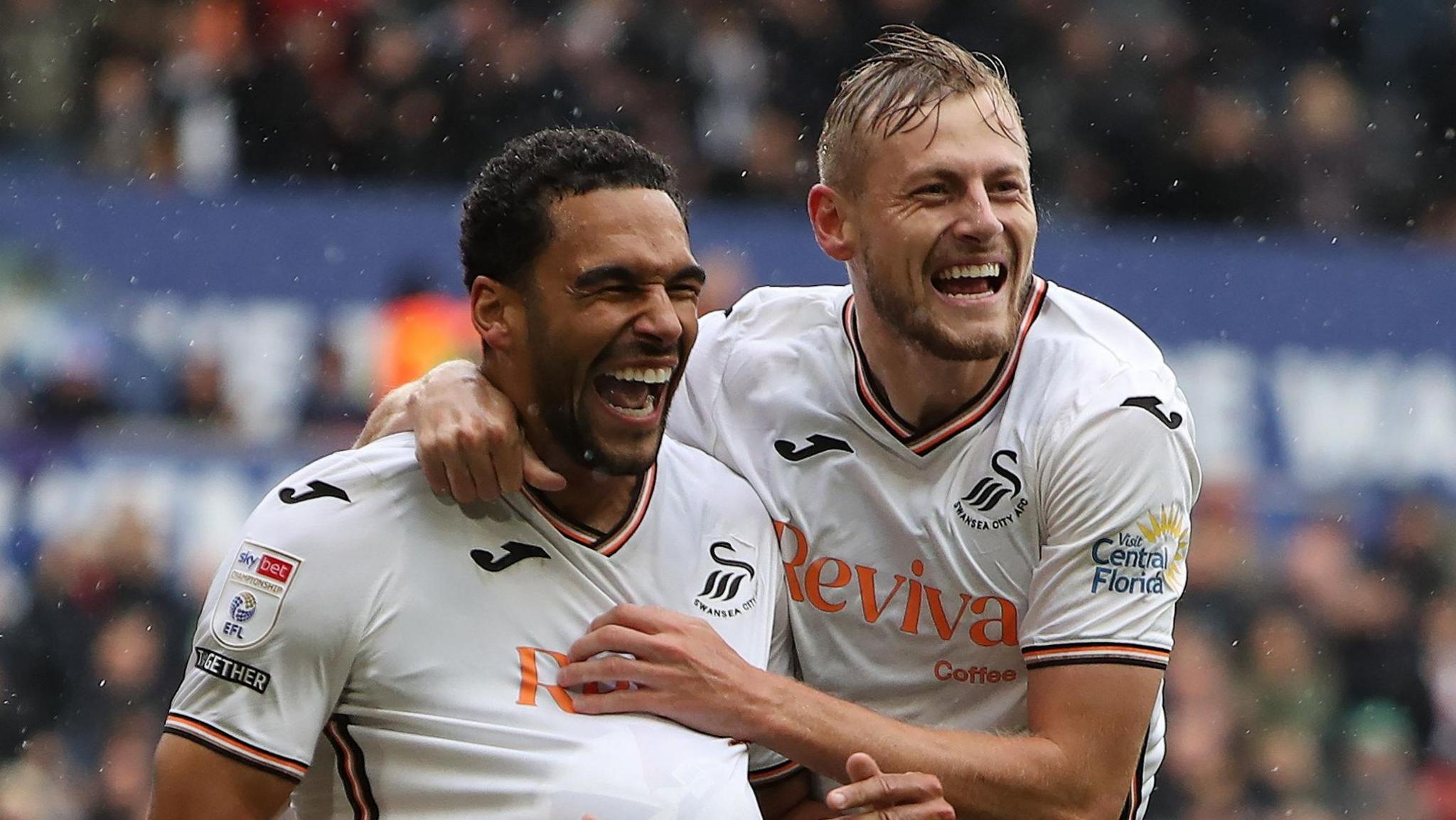 Ben Cabango and Harry Darling celebrate against Bristol City last month