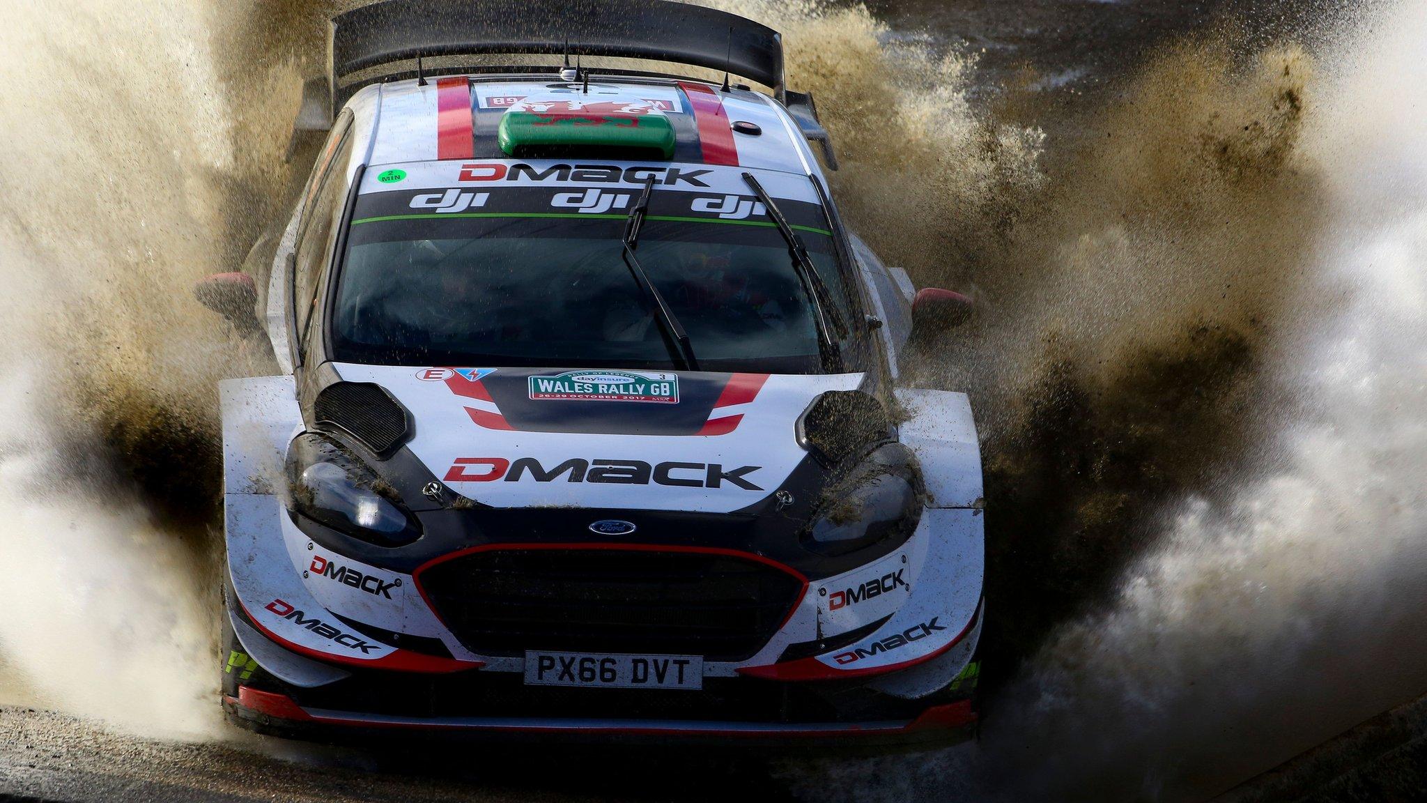 Elfyn Evans in action on day two of the Wales Rally GB