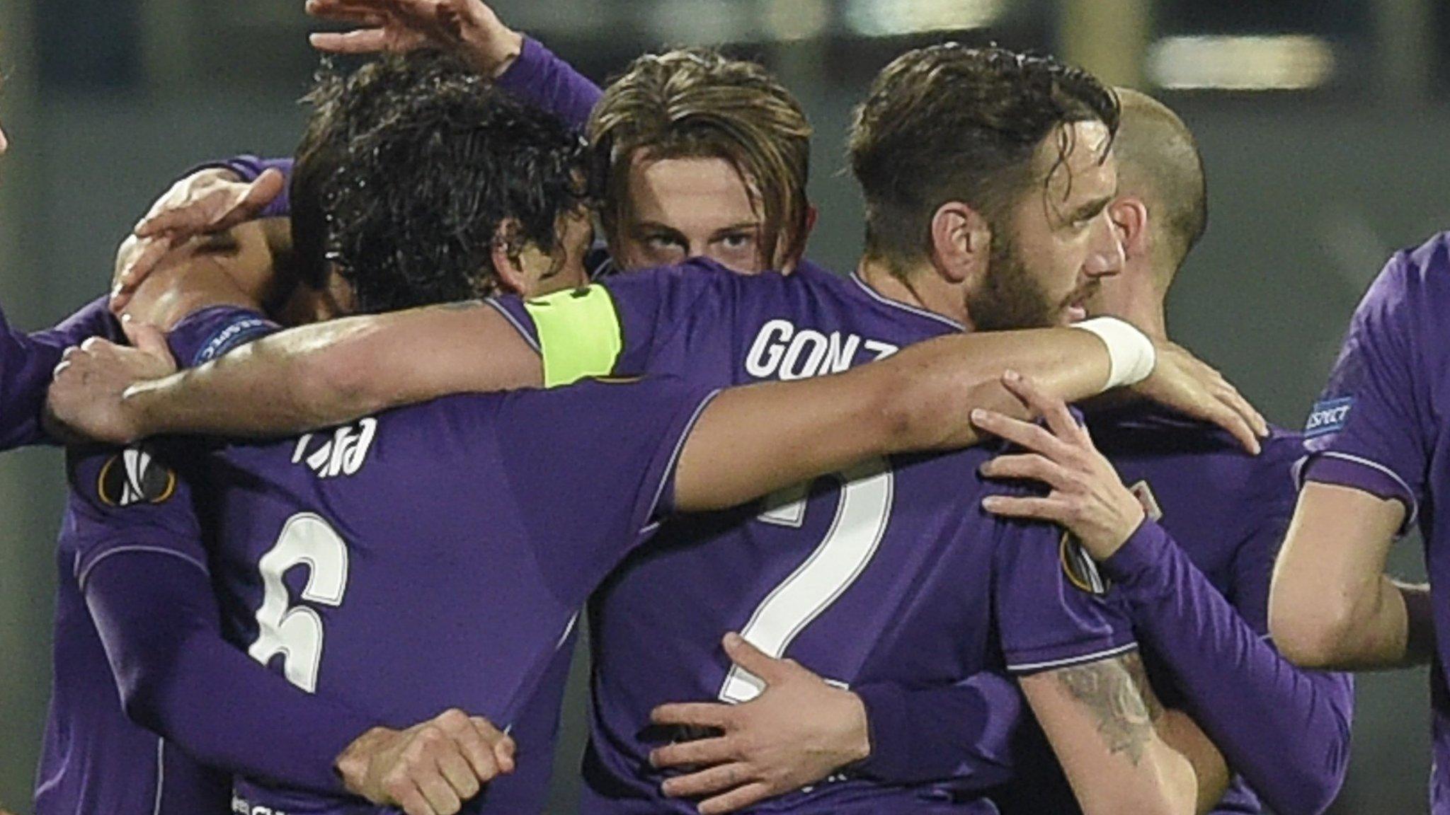 Fiorentina players celebrate