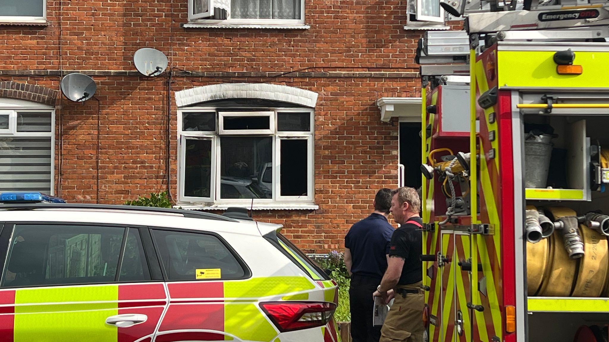 Fire crews at the scene of a fire in Eastbourne