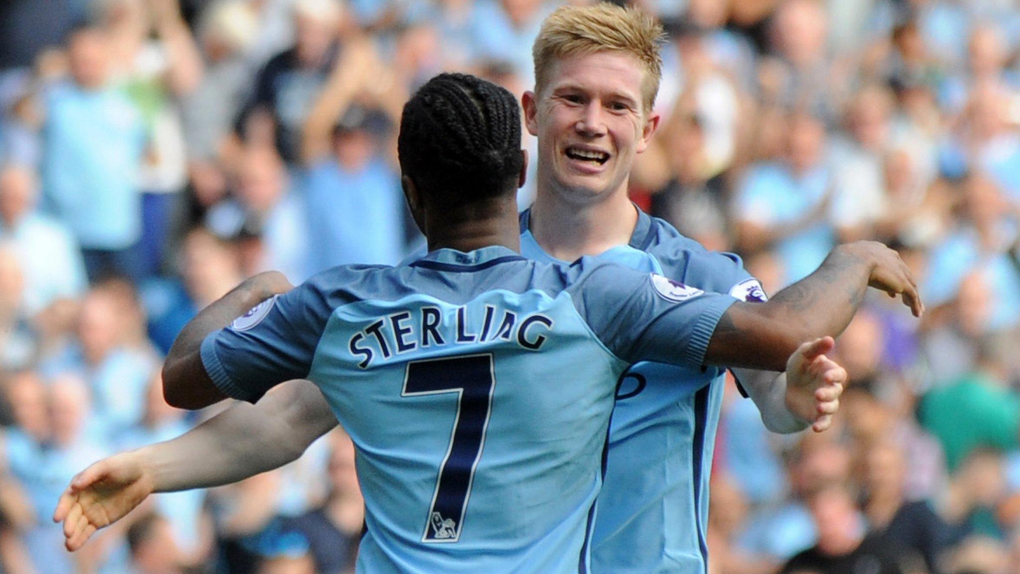 Raheem Sterling (left) and Kevin de Bruyne