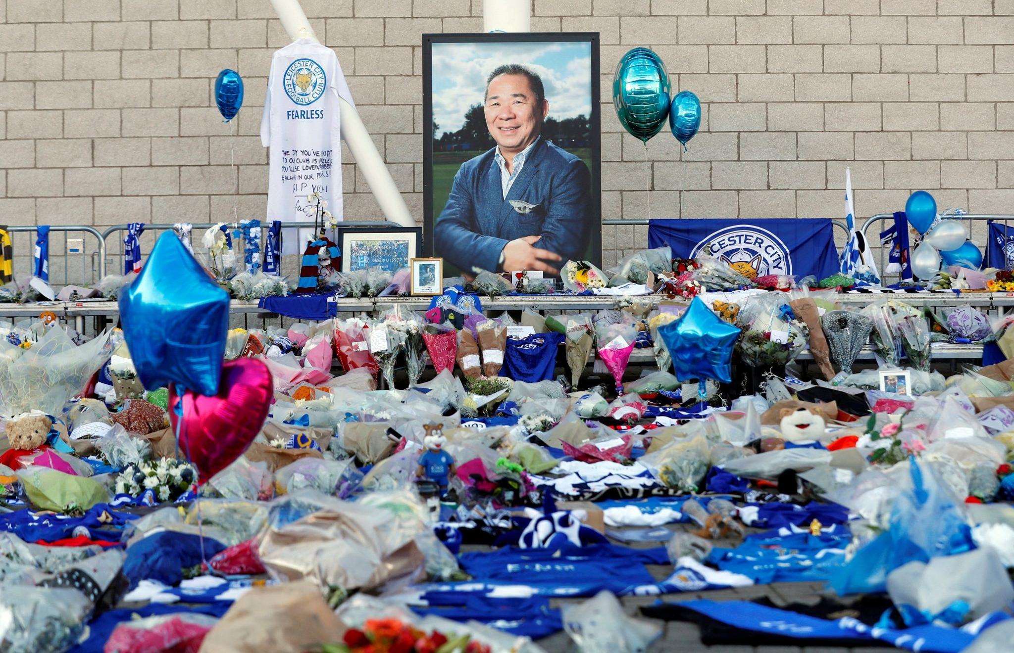 Tributes placed outside the stadium in the wake of the disaster