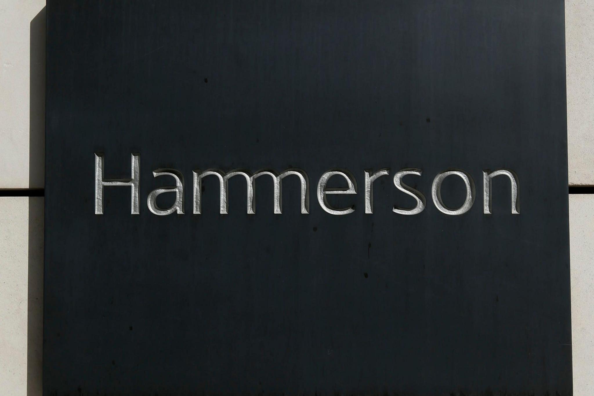  The sign outside Hammerson's offices on Grosvenor Street, London. 