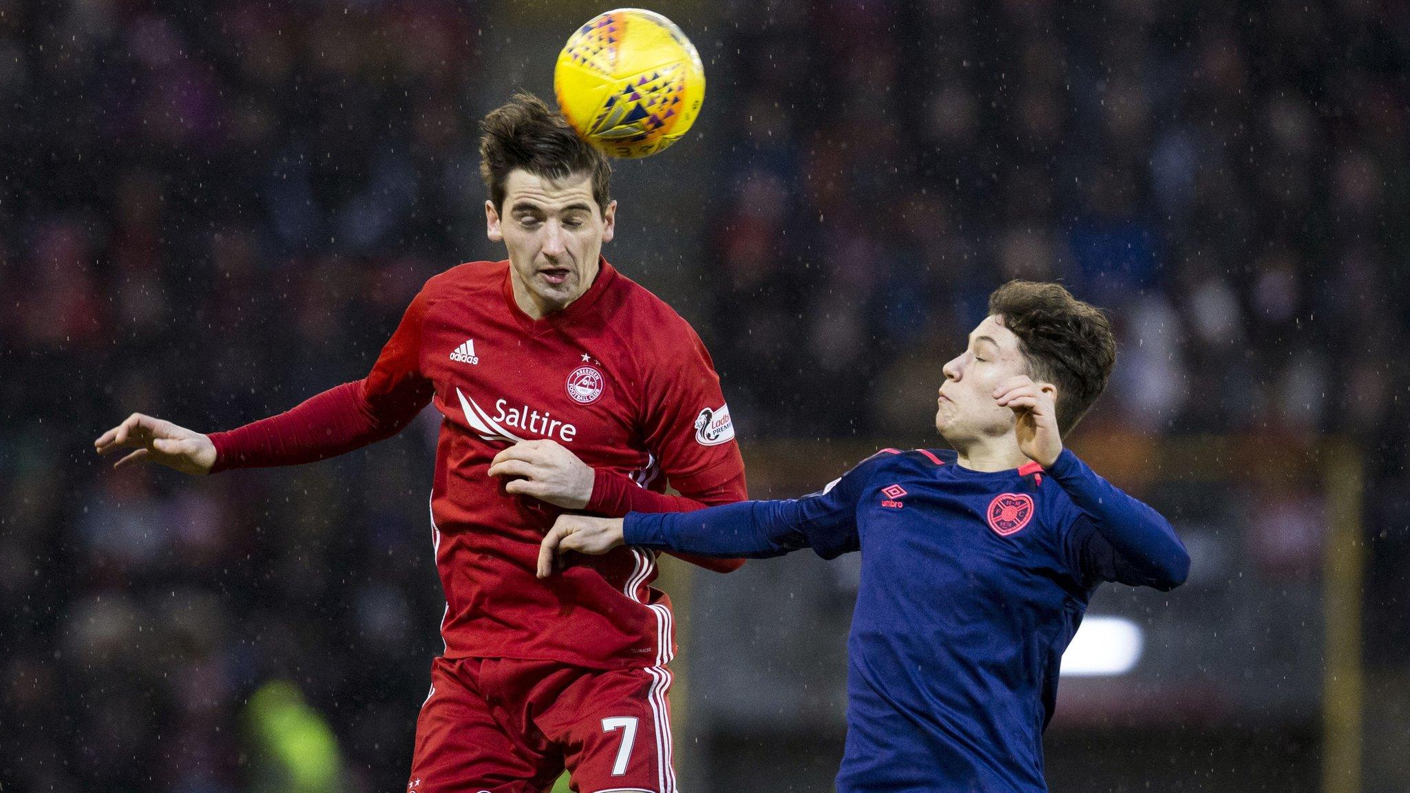 Aberdeen midfielder Kenny McLean and Hearts' Anthony McDonald