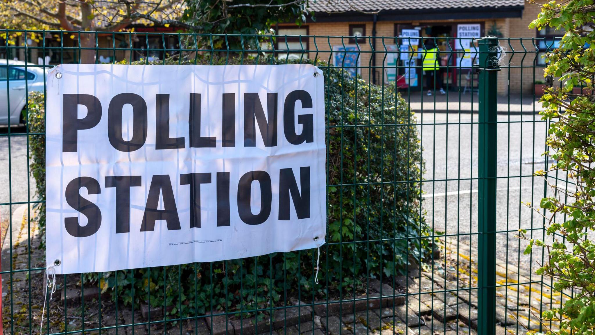 Polling station at a school.
