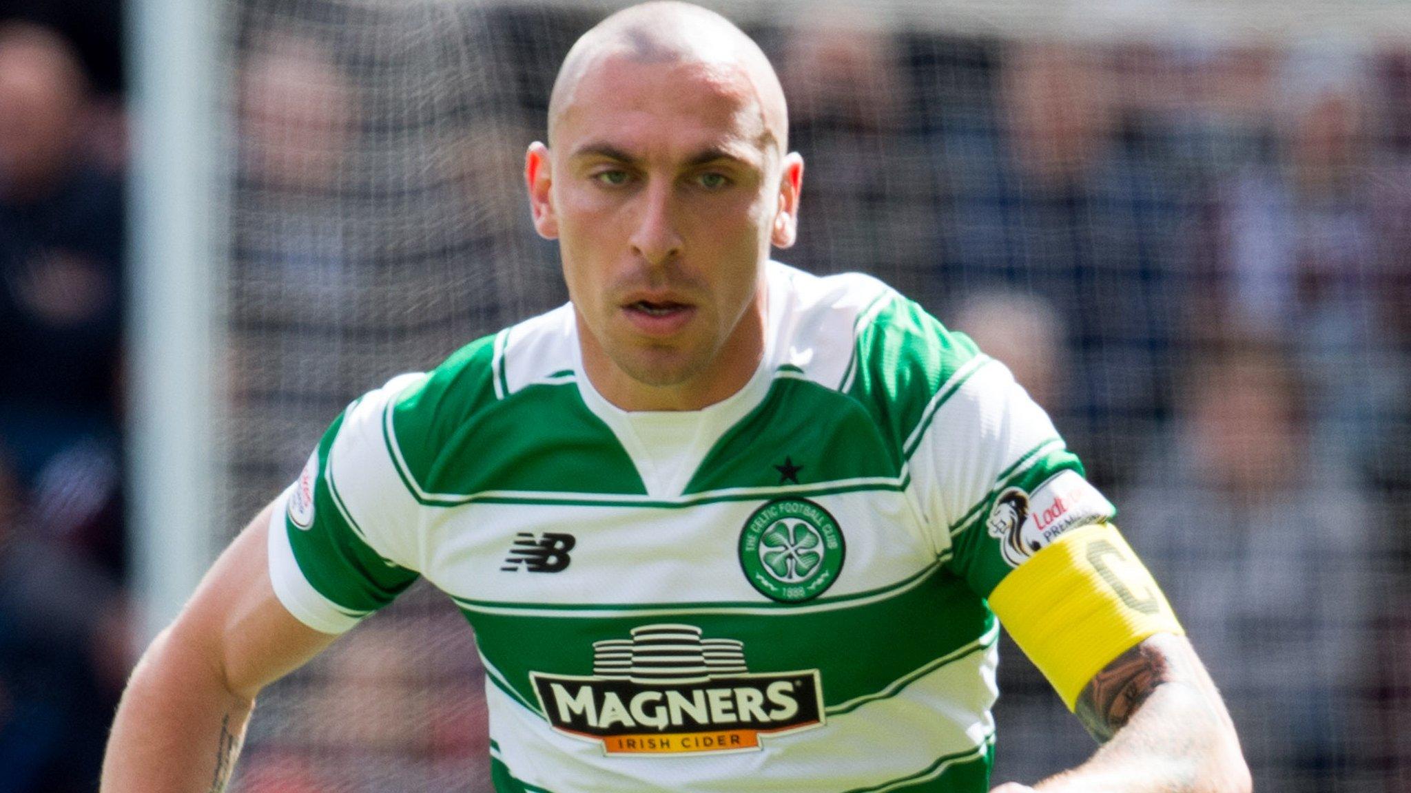 Celtic captain Scott Brown in action against Hearts