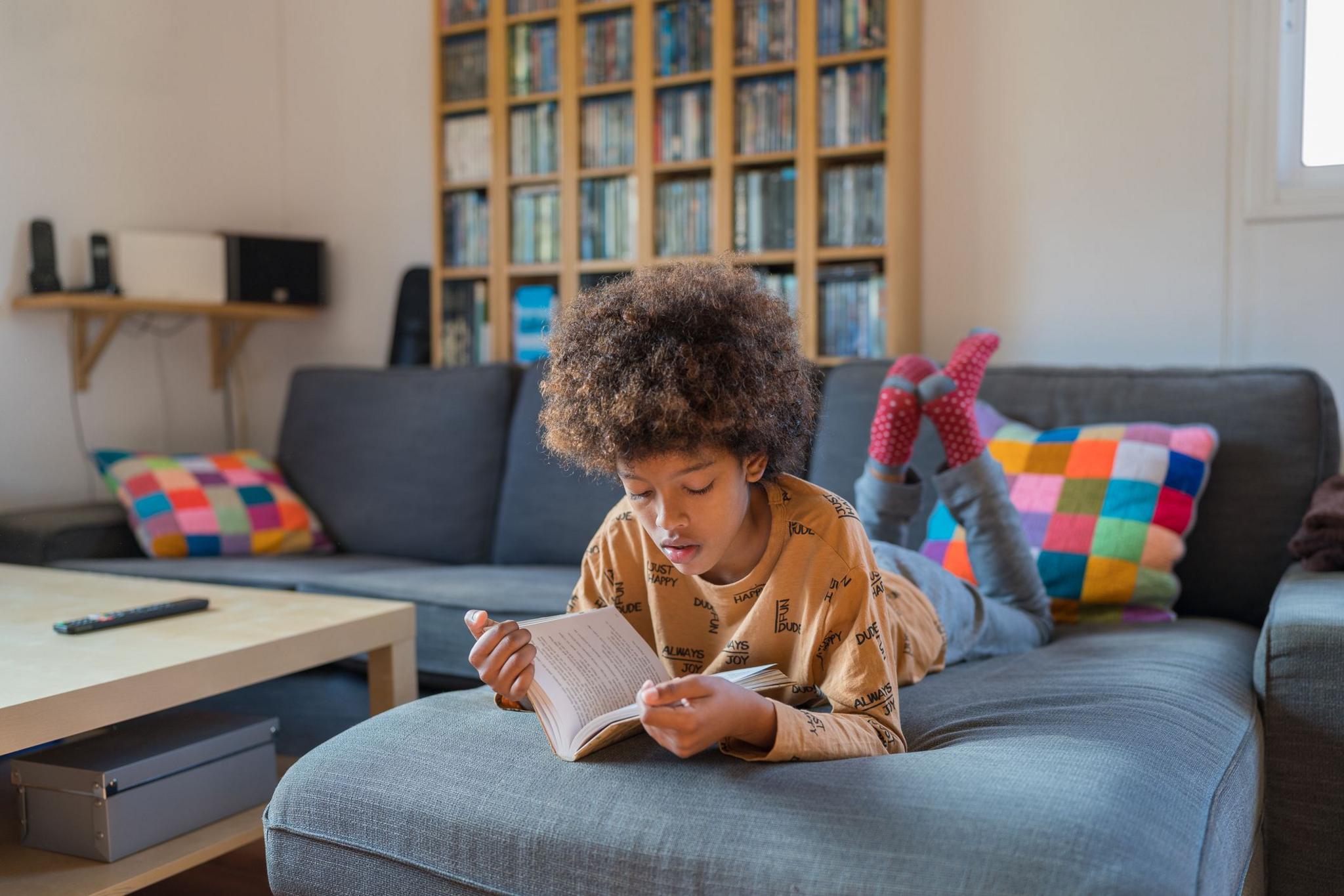 Child reading a book