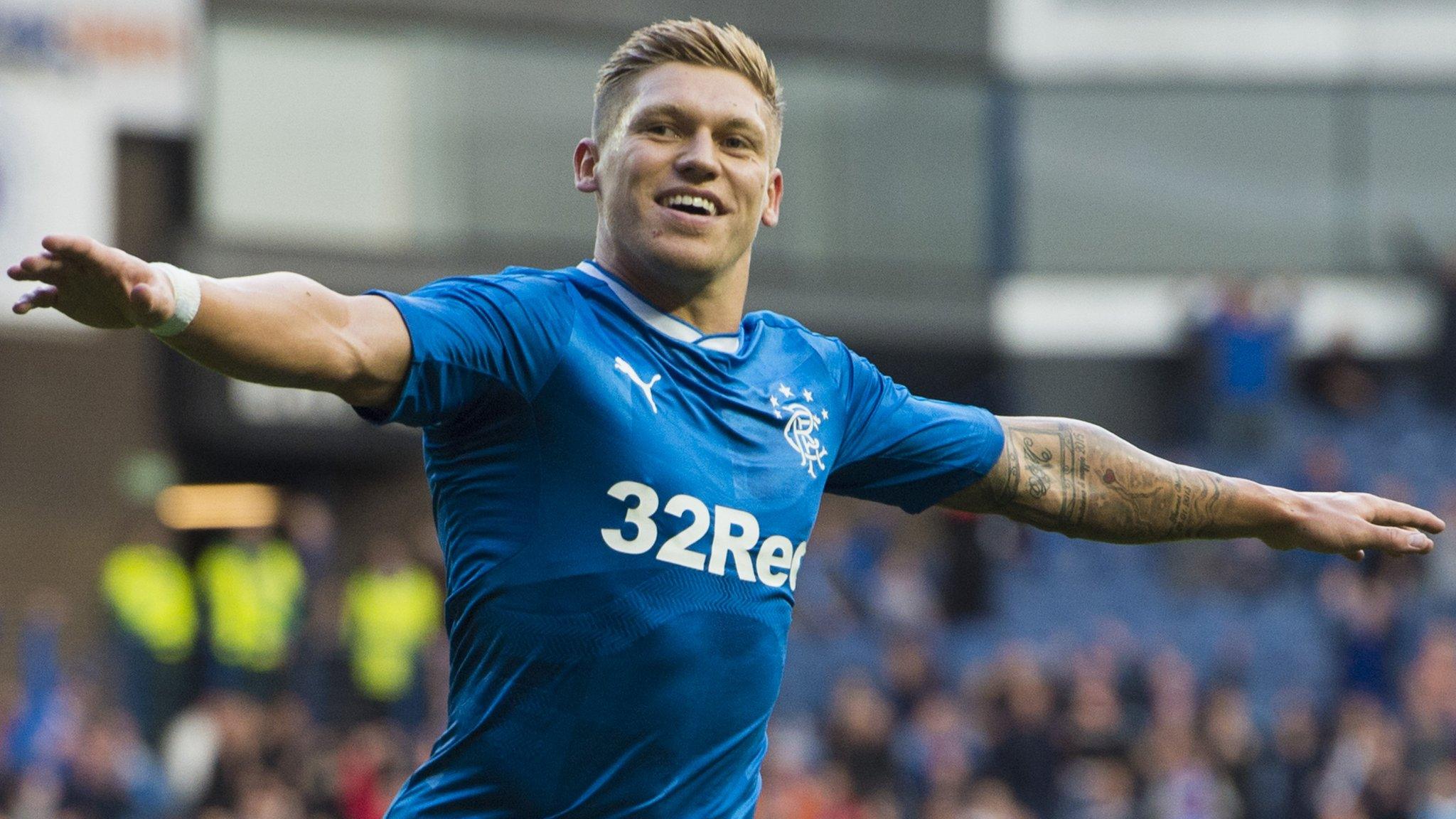 Martyn Waghorn celebrates one of his two goals