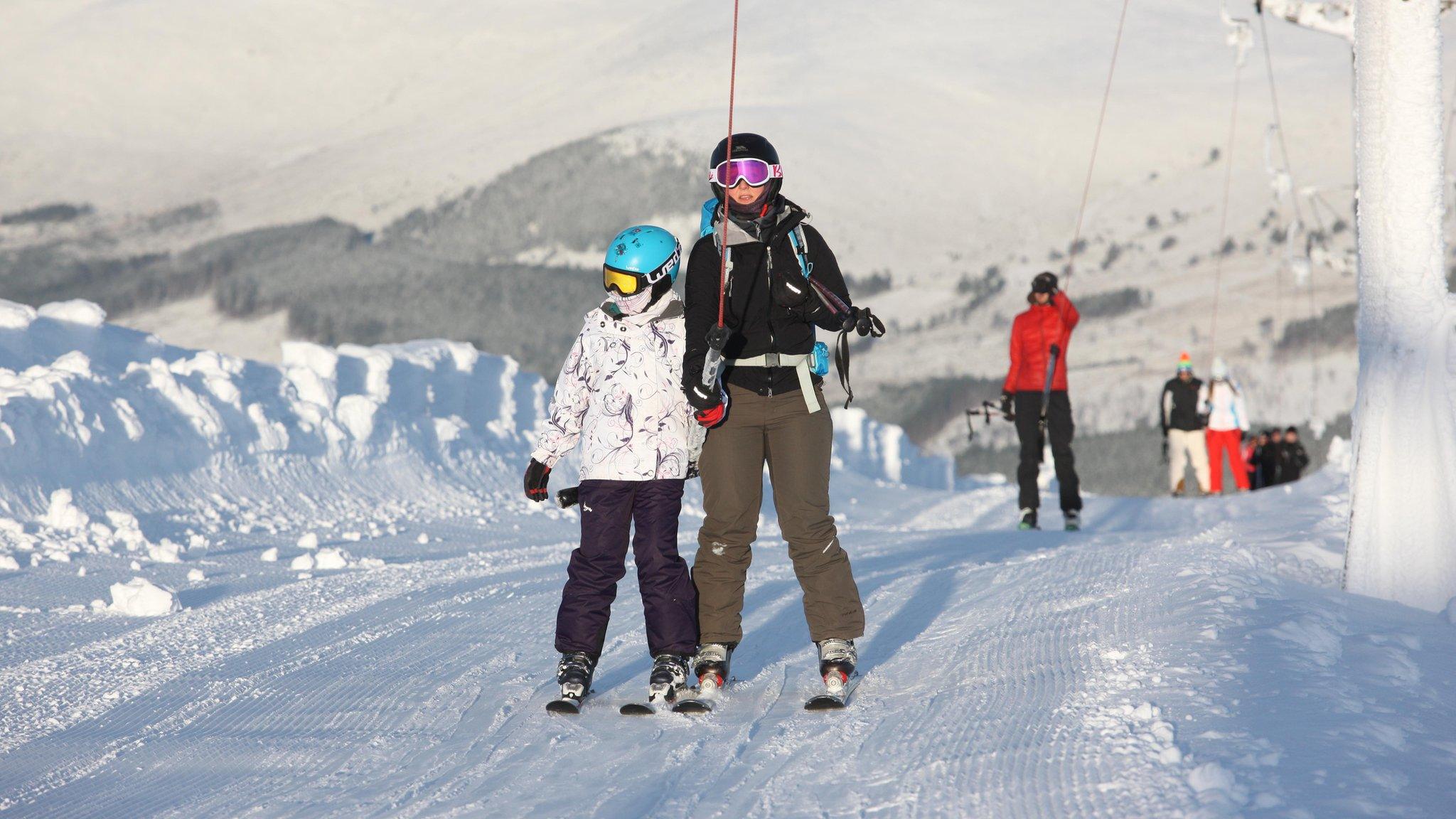 Skiers at CairnGorm Mountain