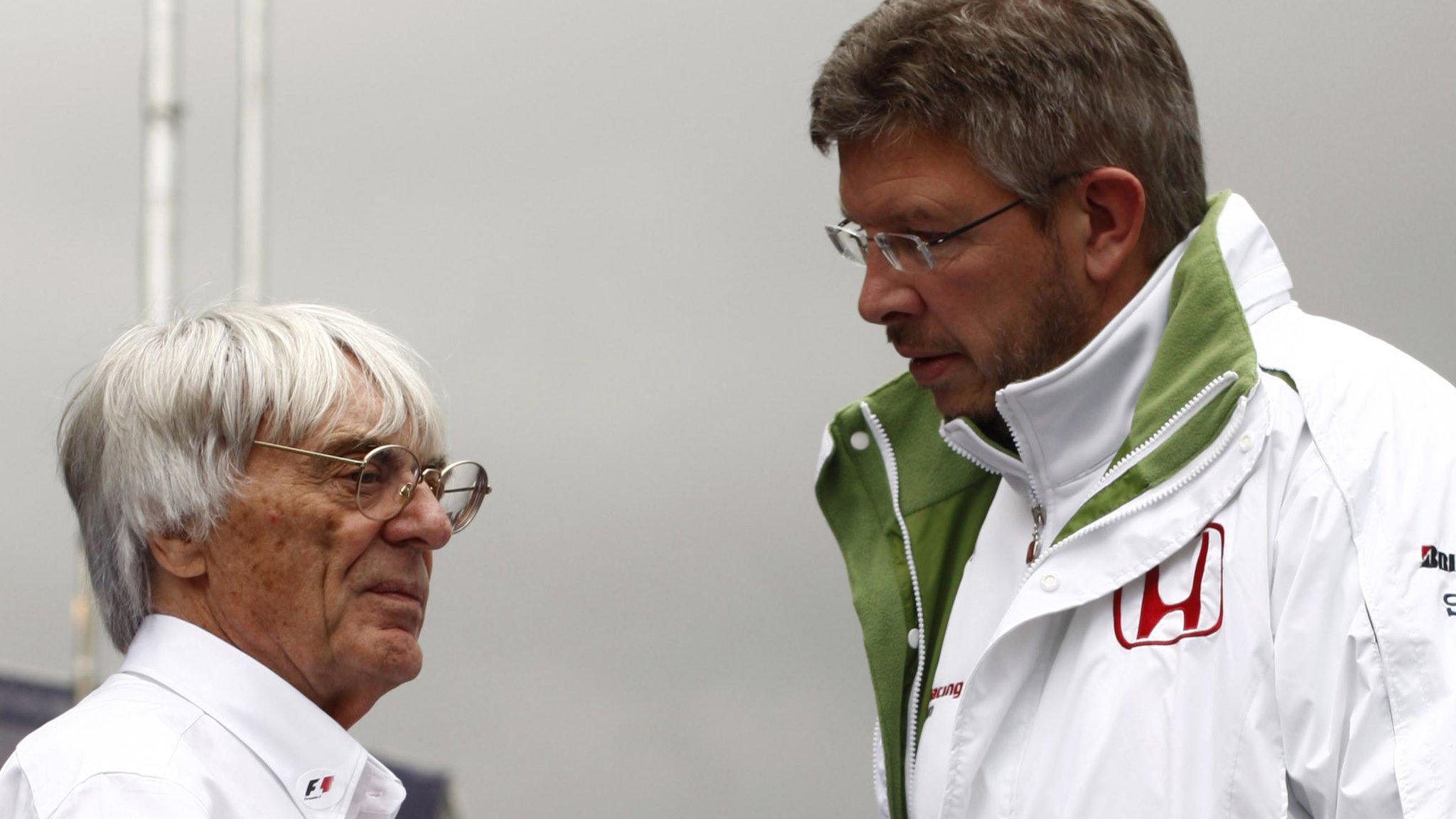 Bernie Ecclestone and Ross Brawn