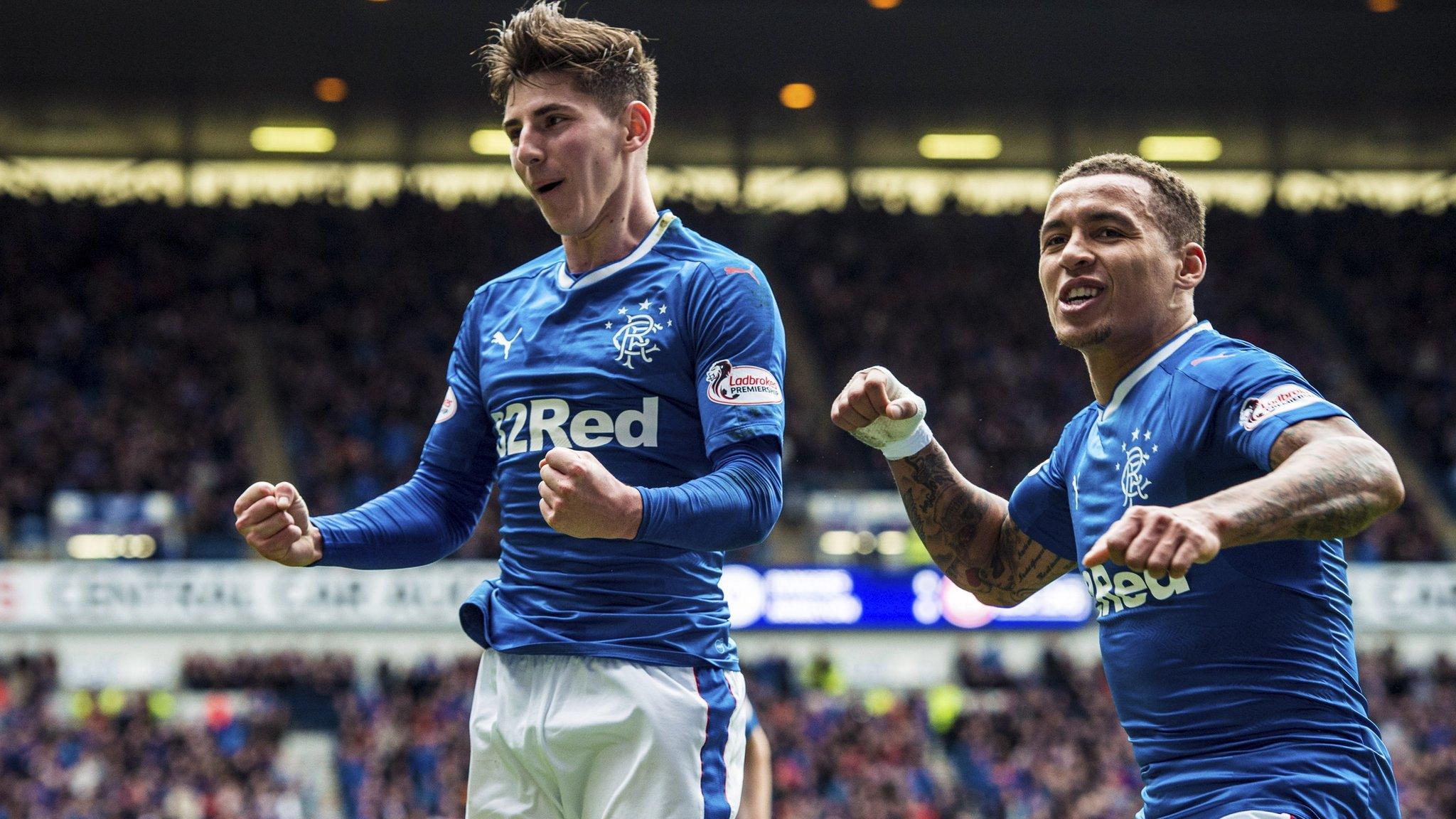 Emerson Hyndman (left) opened the scoring at Ibrox