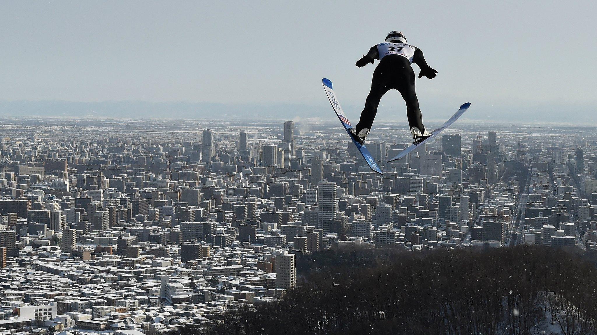 Jan Hoerl of Austria in the FIS Ski Jumping World Cup at Okurayama Jump Stadium, Sapporo