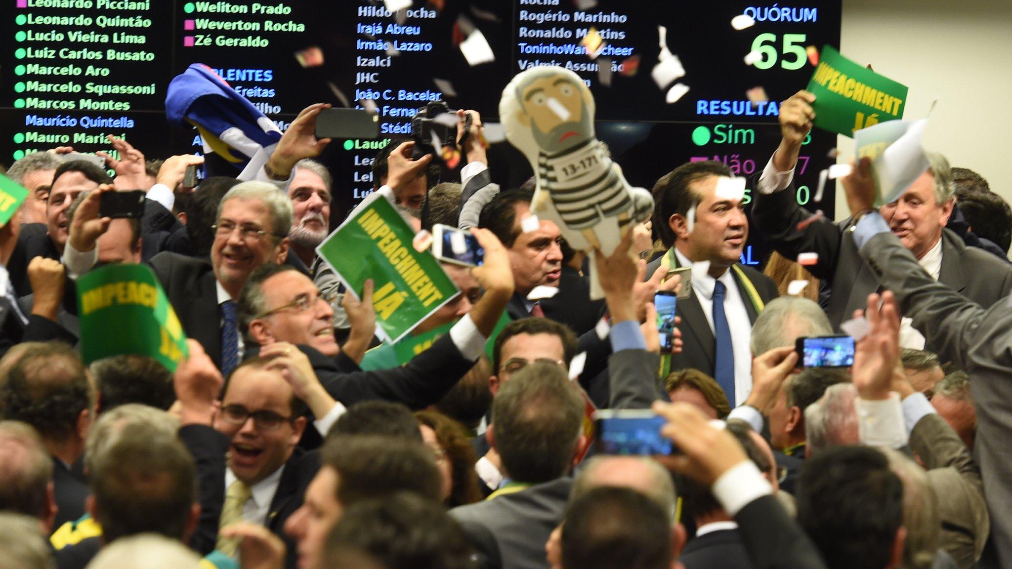 Congressional committee votes in Brasilia. 11 April 2016