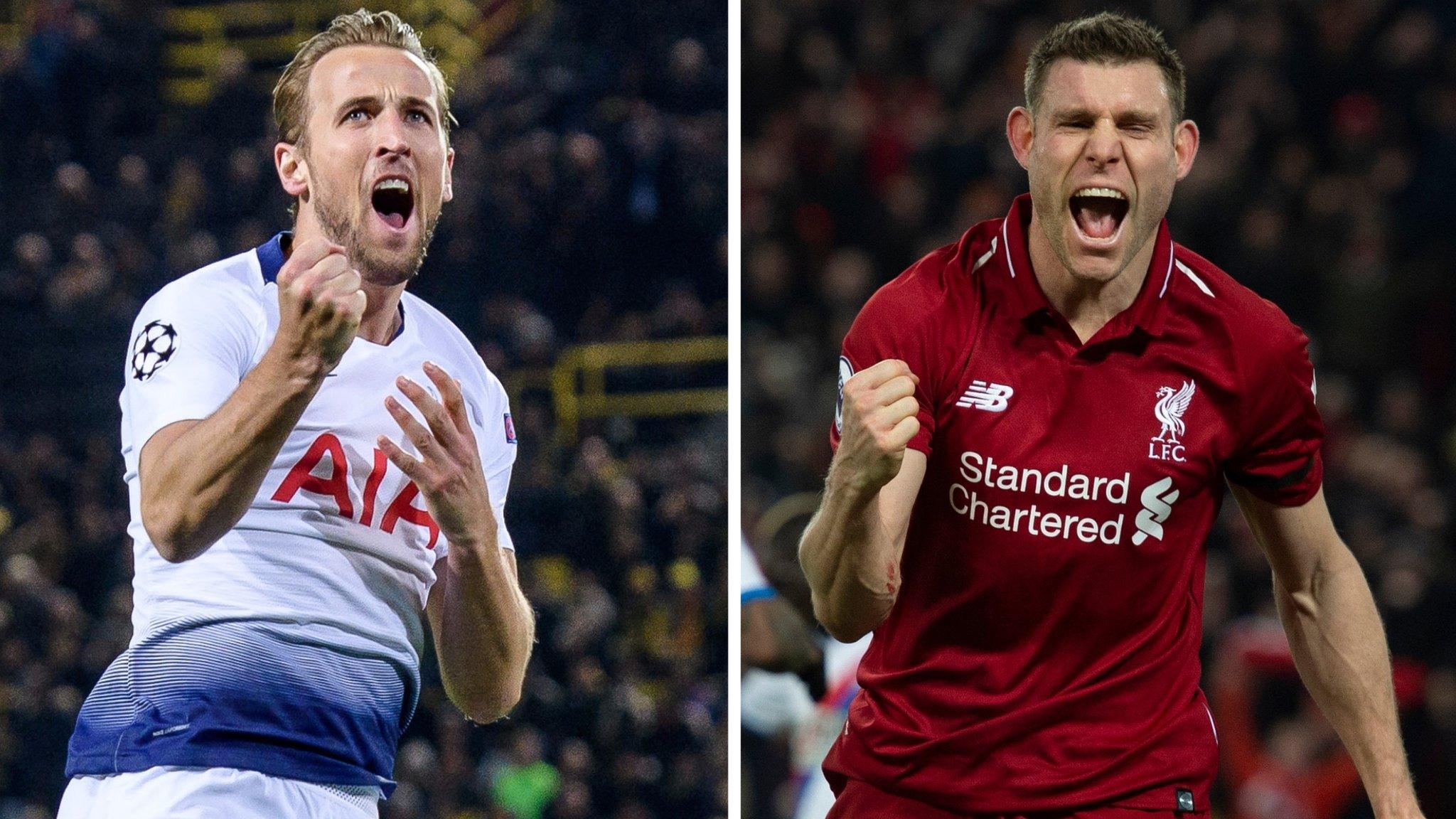 Tottenham striker Harry Kane and Liverpool midfielder James Milner