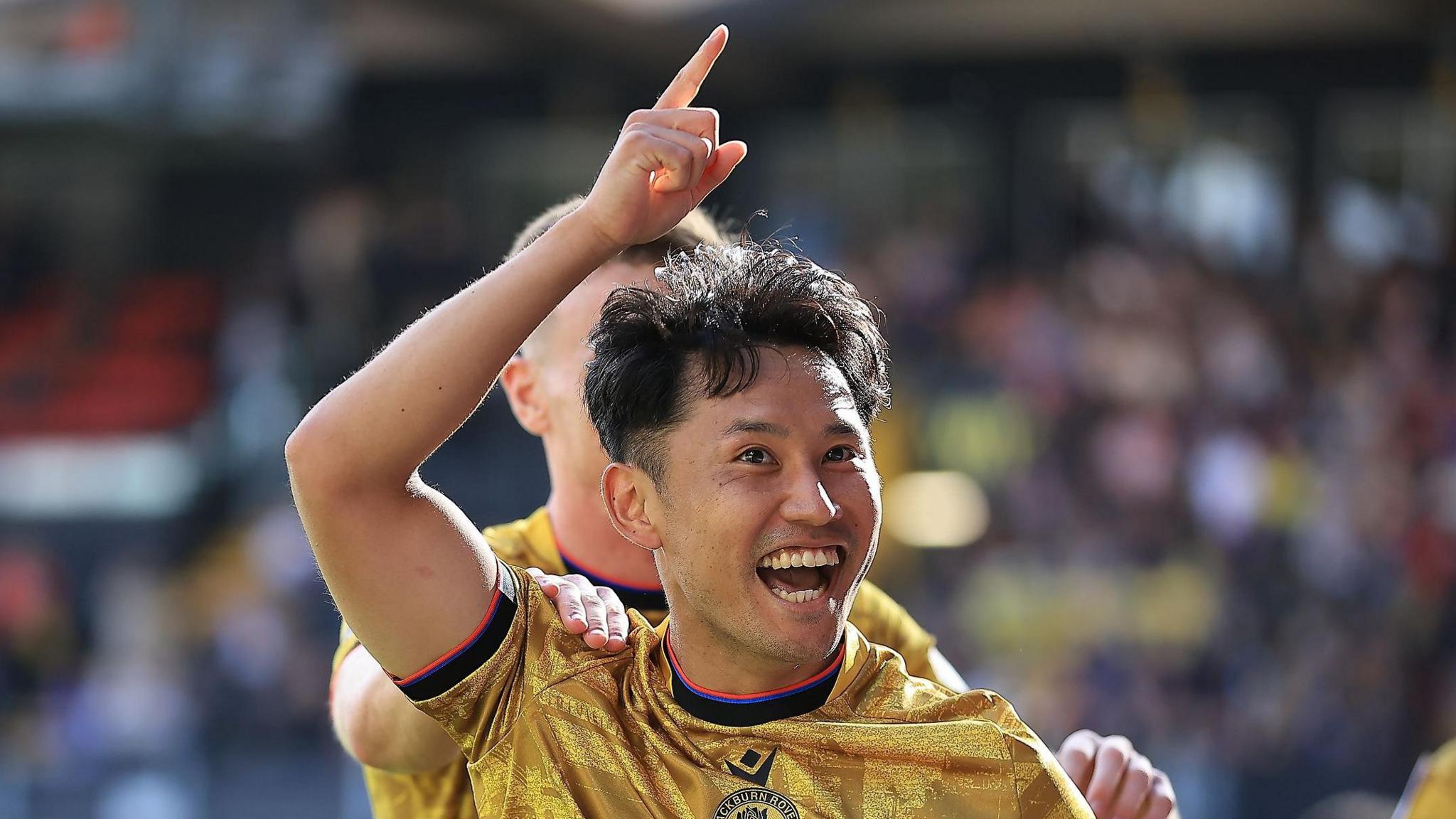 Ryoya Morishita is overjoyed to score his first Blackburn goal