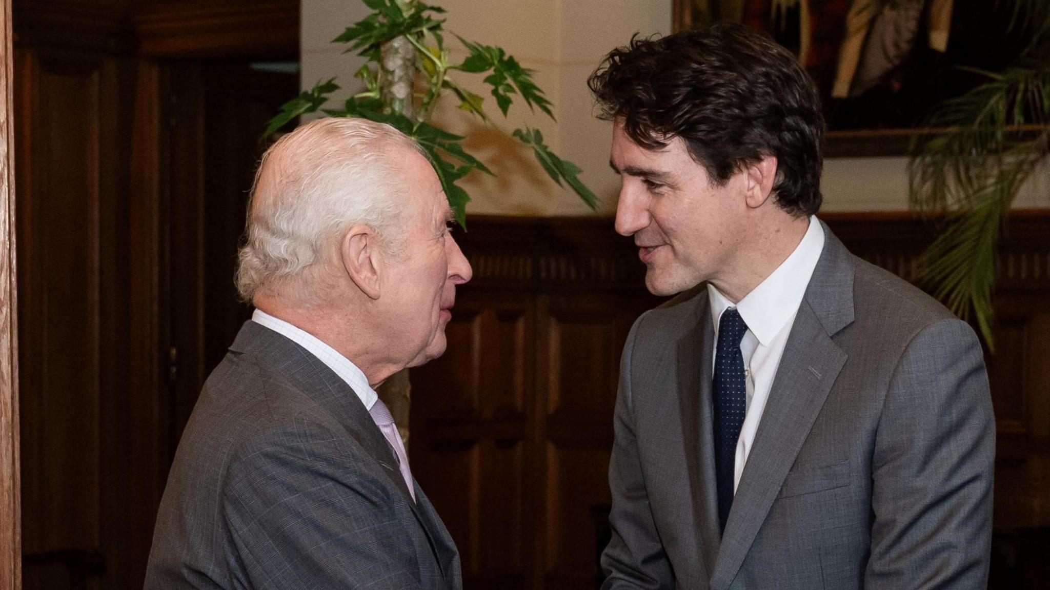 King Charles meets Canadian Prime Minister Justin Trudeau