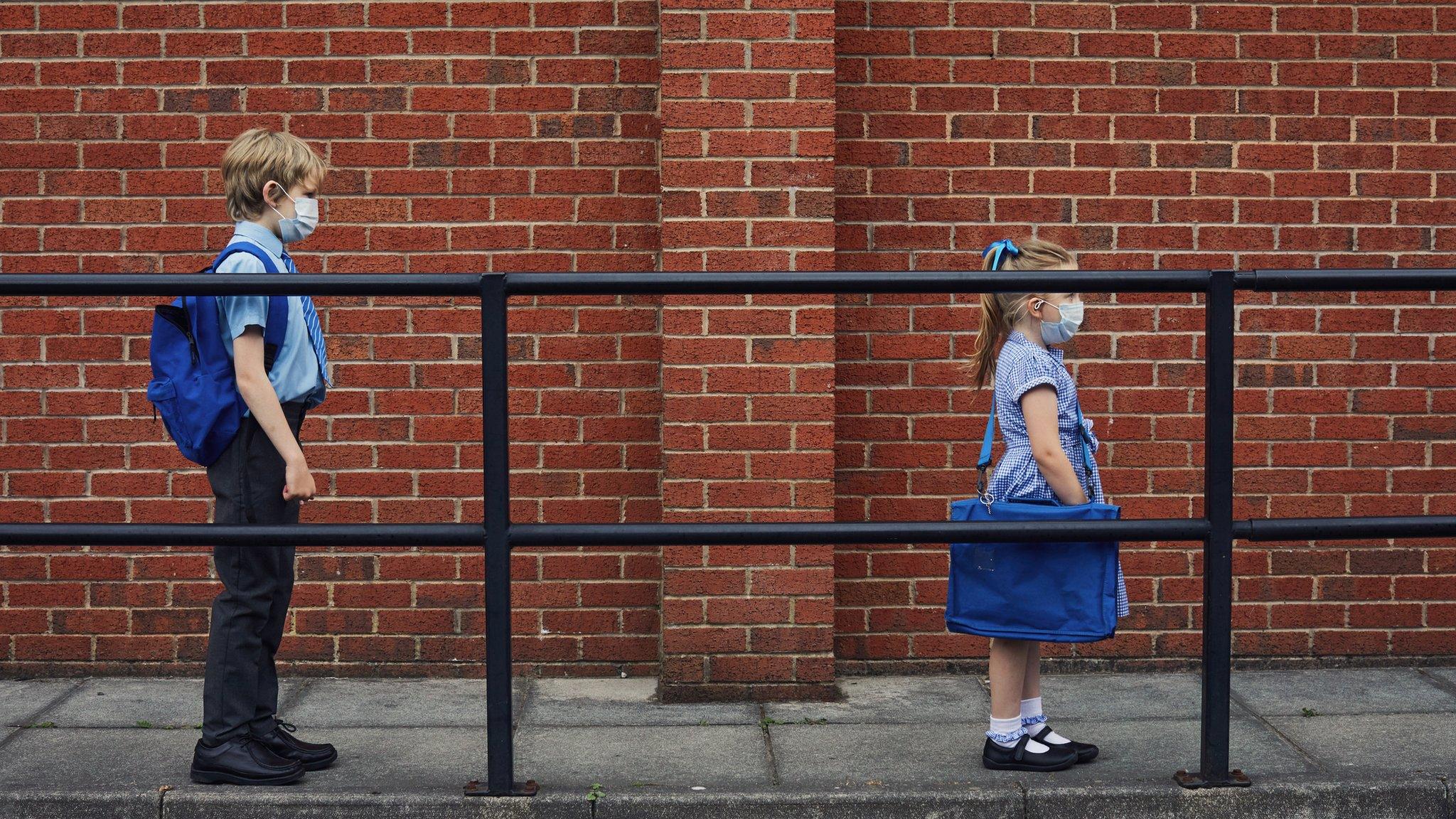 School children in masks