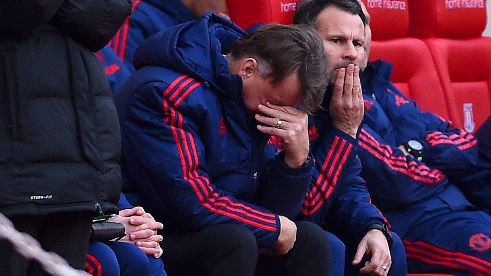 Louis van Gaal looks dejected